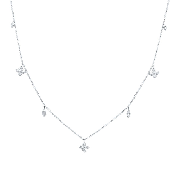 Classic Luxury 18K White Gold Dia Necklace