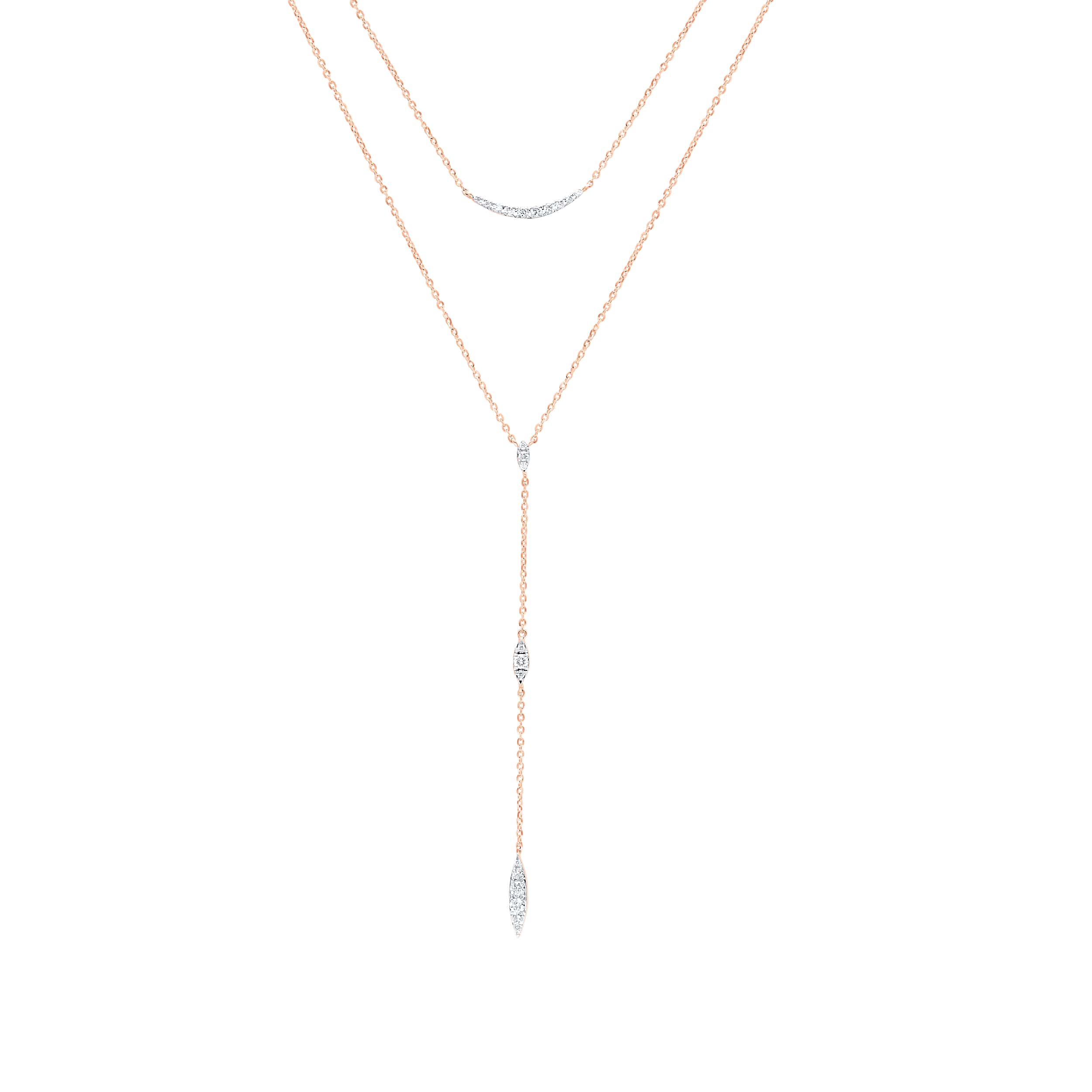 Elegant Opulence 18K Rose Gold Dia Necklace