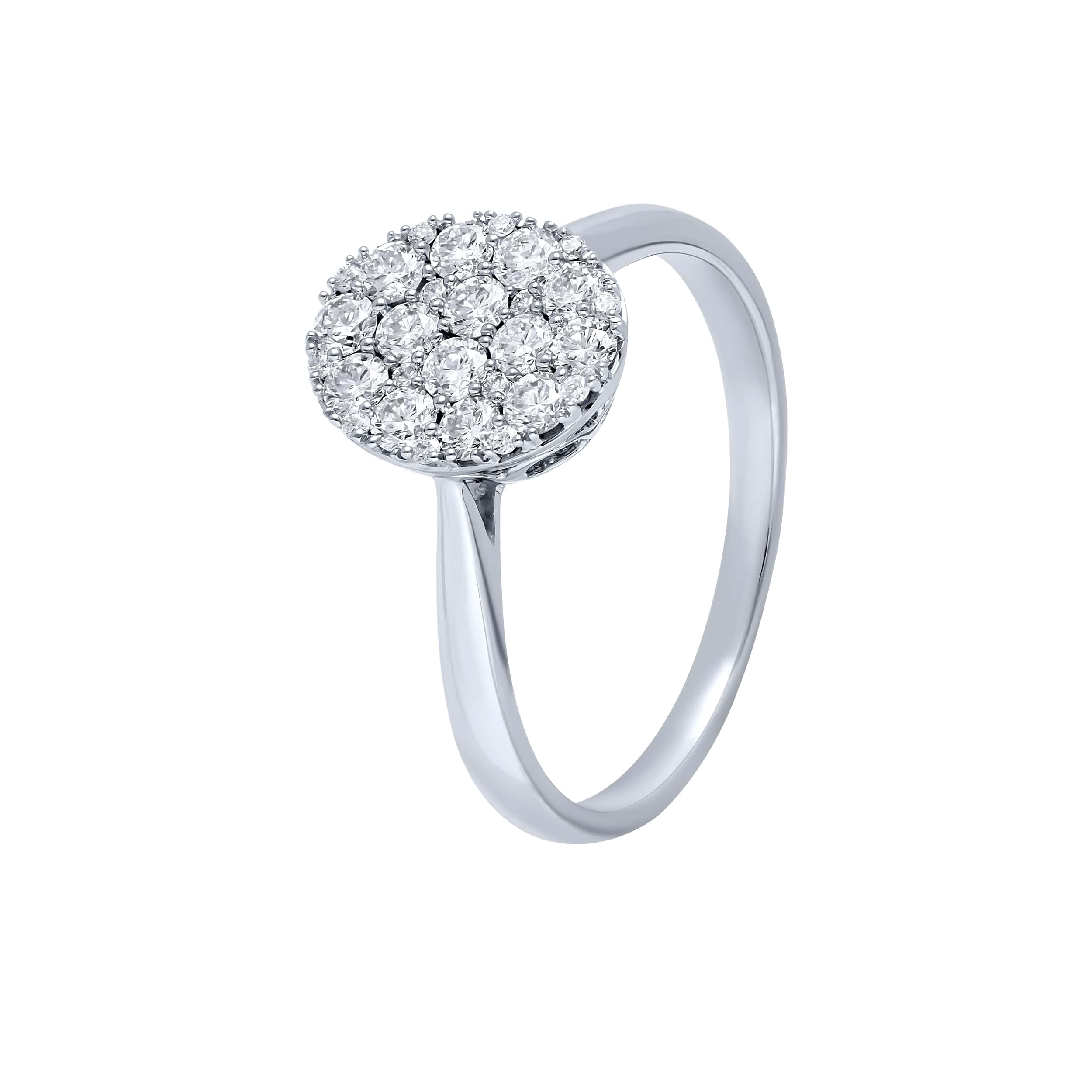 Opulent Elegance PAVE 18K Diamond Ring in White Gold
