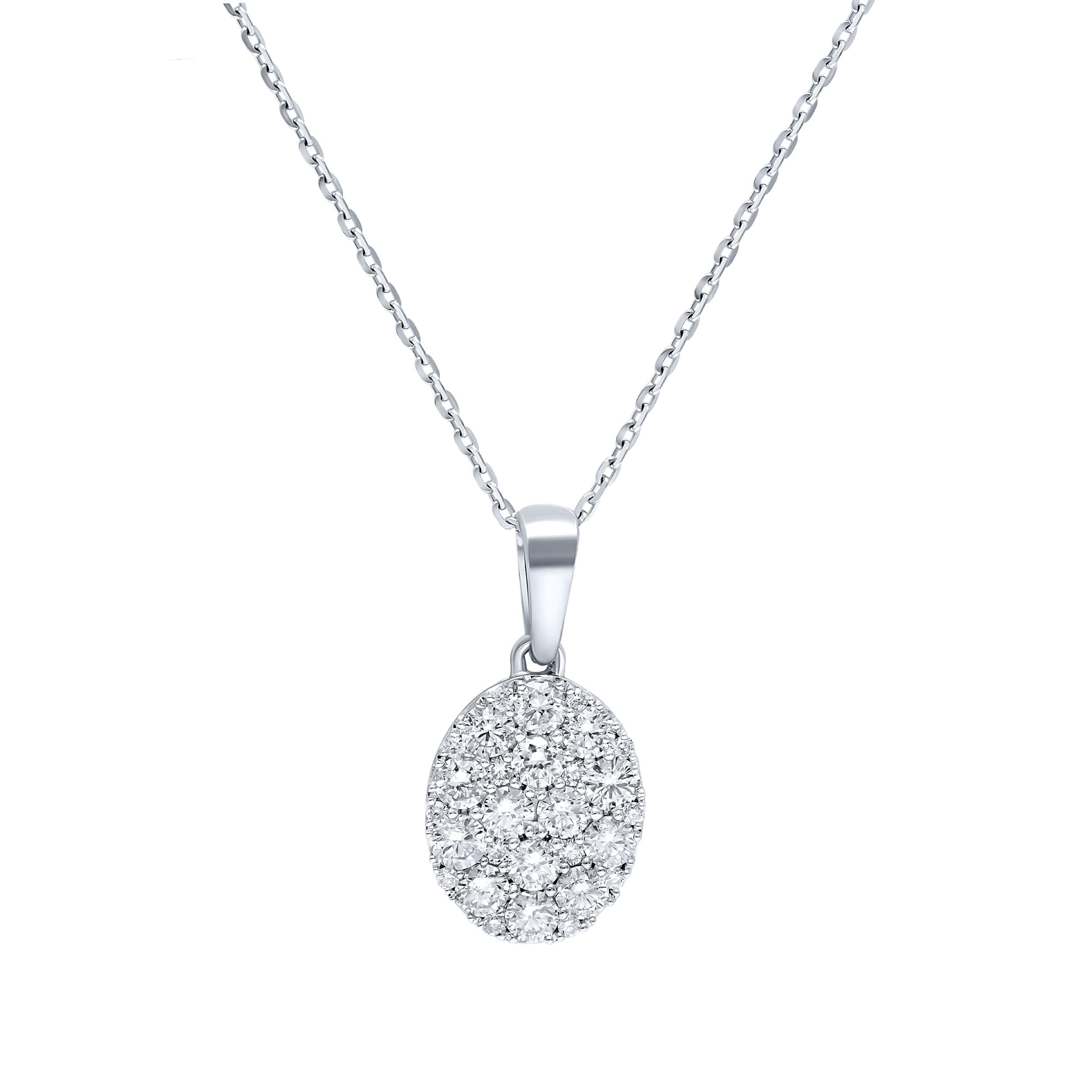 Sophisticated Charm PAVE 18K Diamond Pendant in White Gold