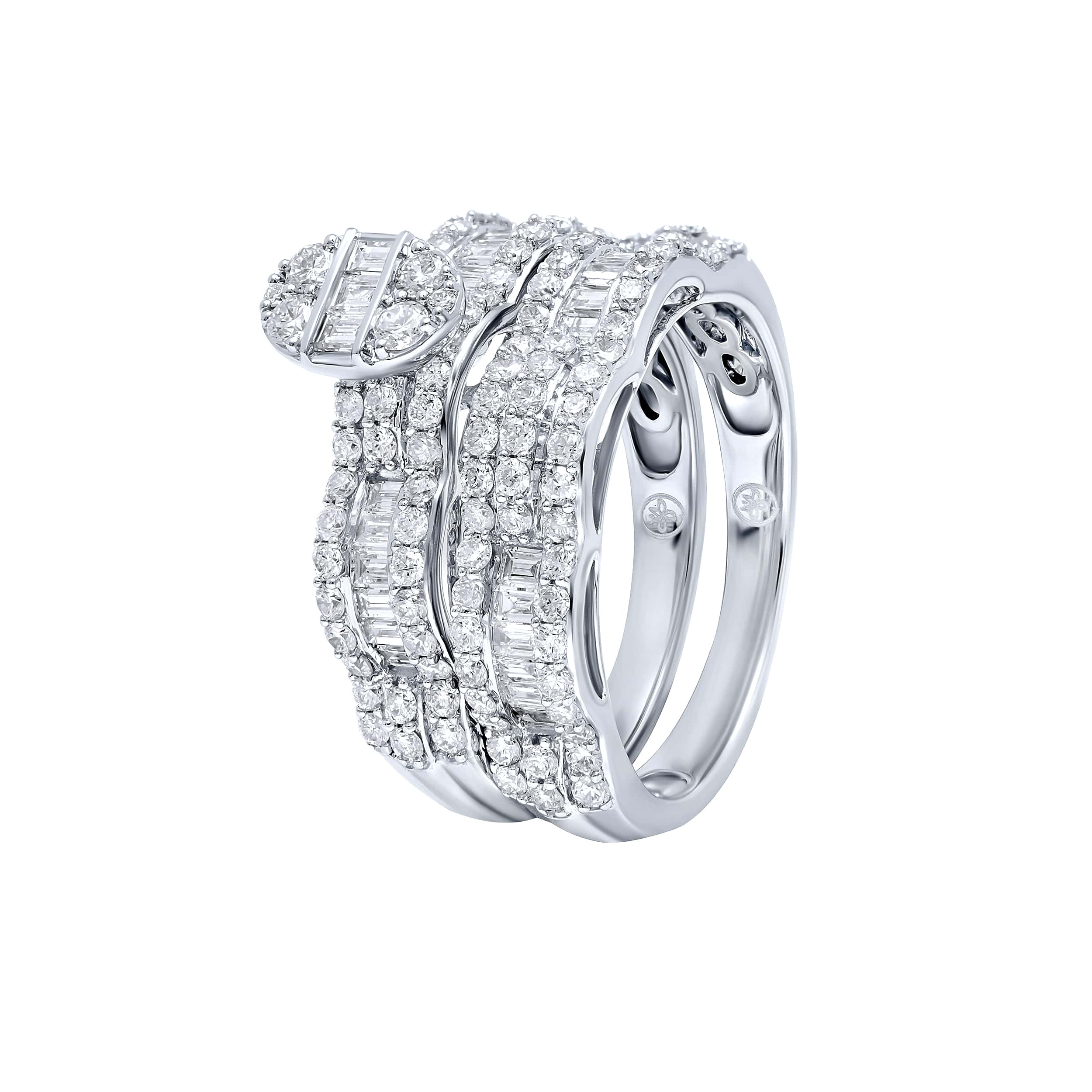 Classic TWINS 18K Diamond Twin Rings in White Gold