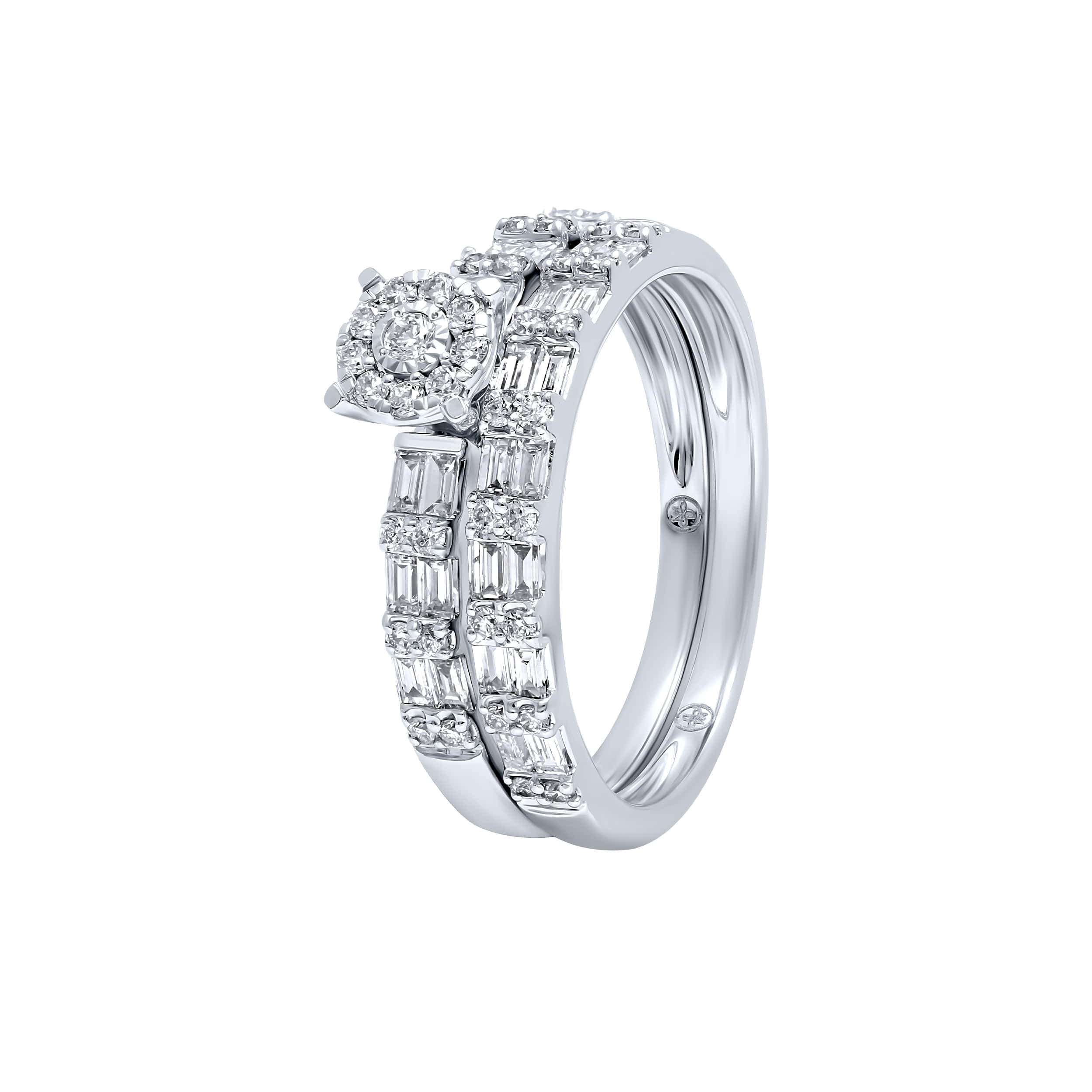 Elegance TWINS 18K Diamond Ring in White Gold