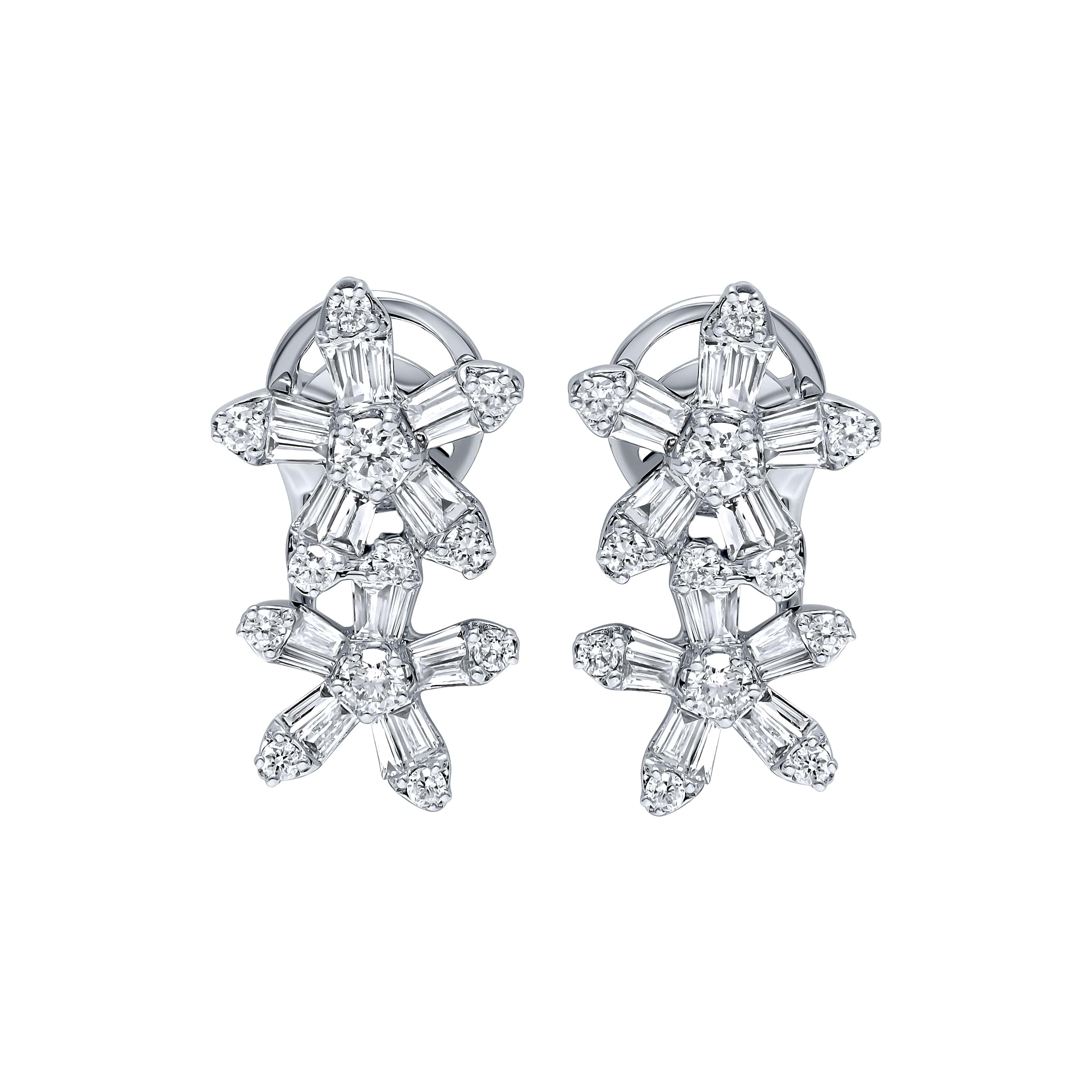 Opulent Luxury DAISY 18K Diamond Earrings in White Gold