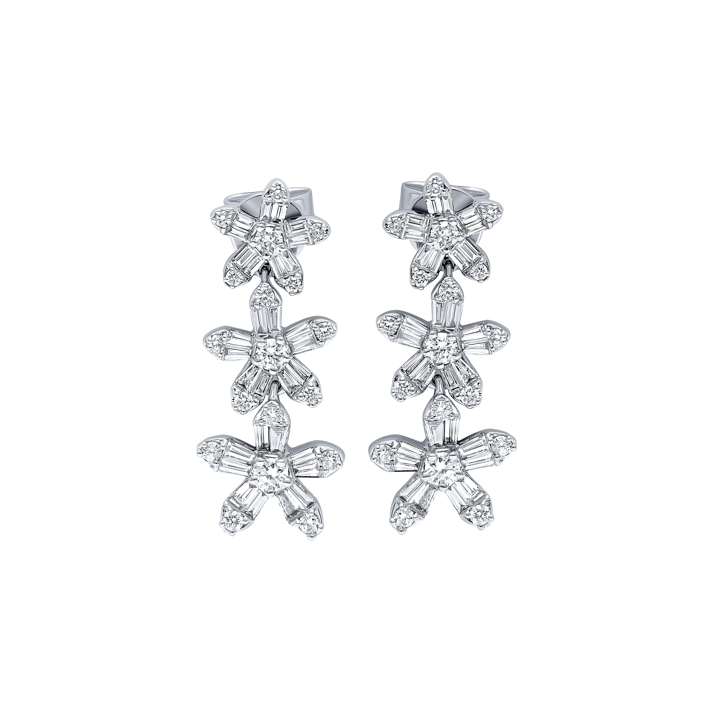 Grandiose Beauty DAISY 18K Diamond Earrings in White Gold