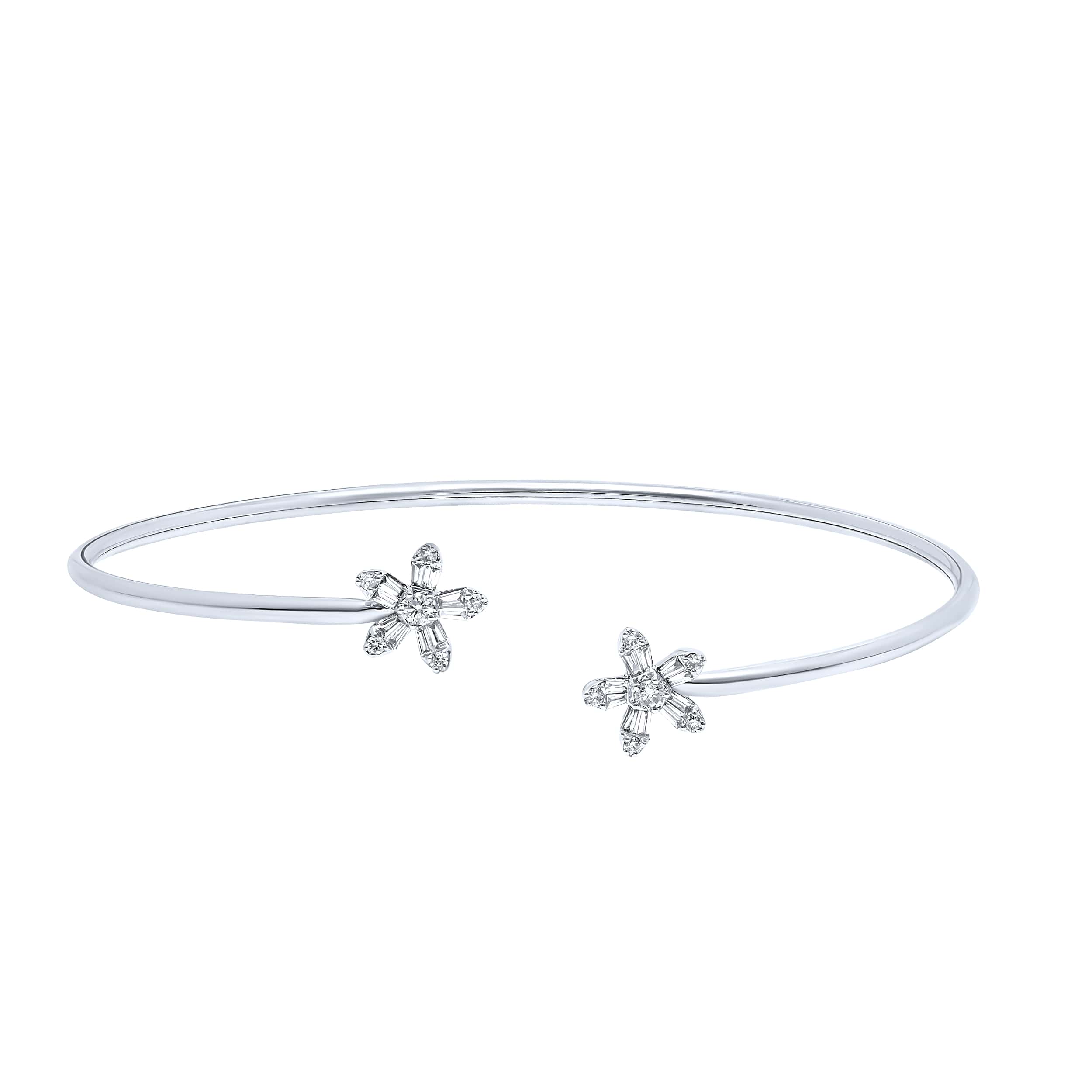 Opulent Statement DAISY 18K Diamond Bangle in White Gold