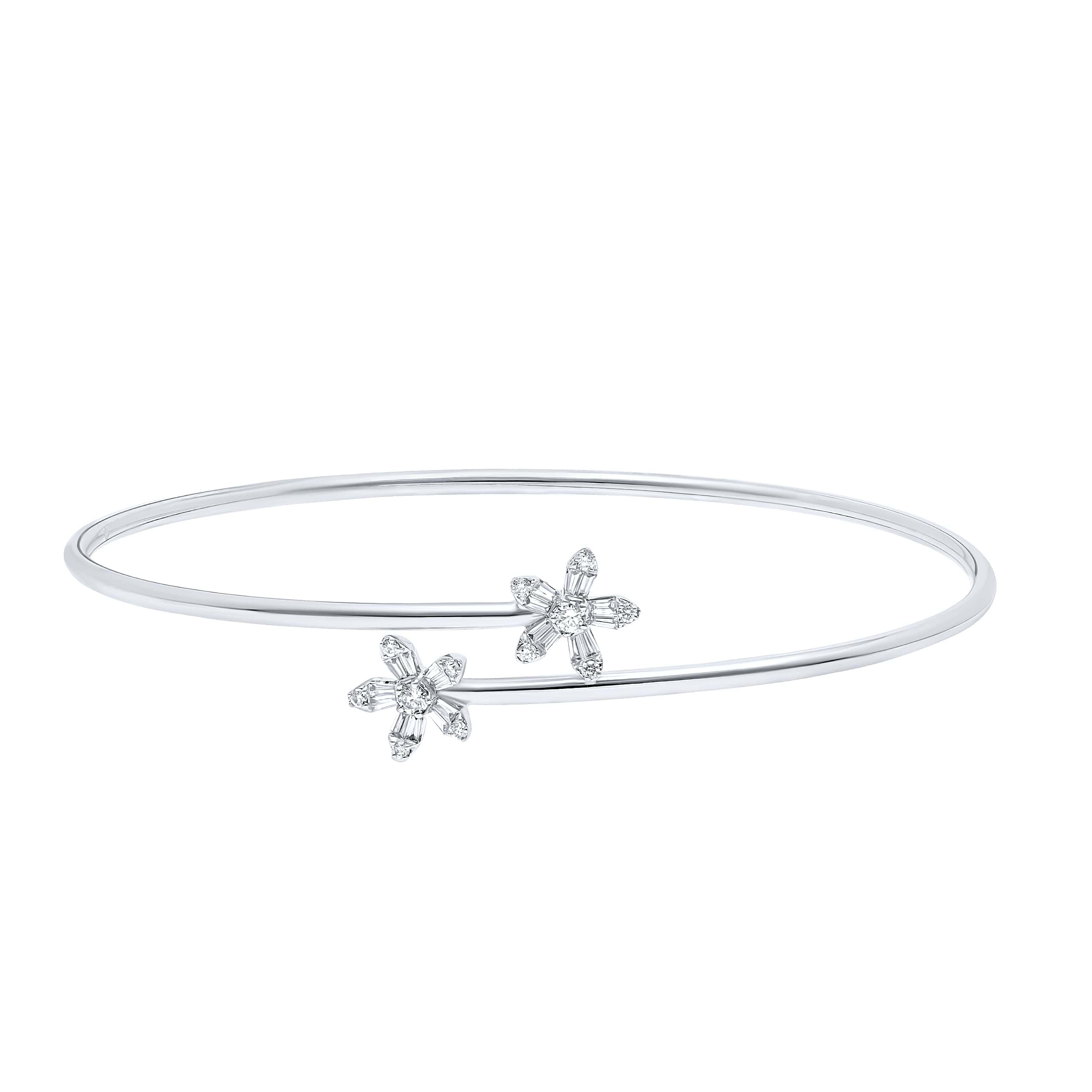 Sophisticated Elegance DAISY 18K Diamond Bangle in White Gold