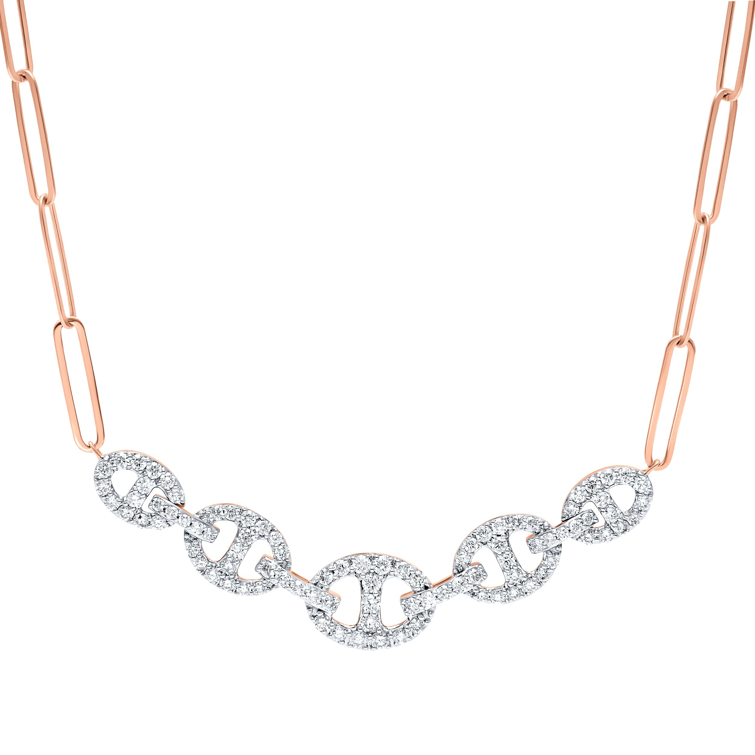 Grandiose Splendor BOND OF LOVE 18K Diamond Necklace in Rose Gold
