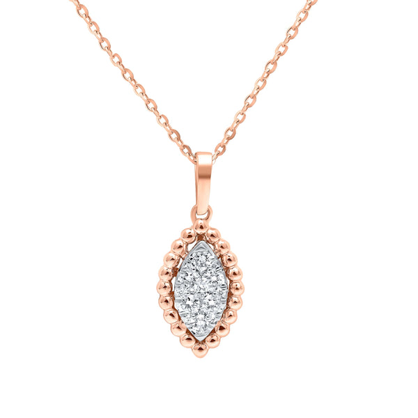 Elegant Charm 18K Rose Gold Dia Pendant