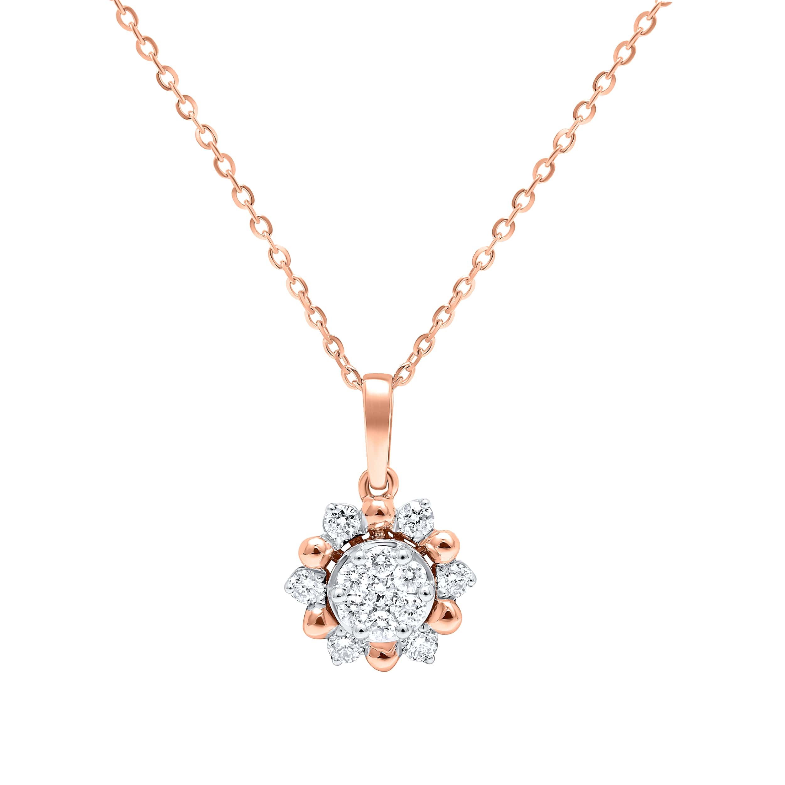 Sophisticated Elegance 18K Rose Gold Dia Pendant