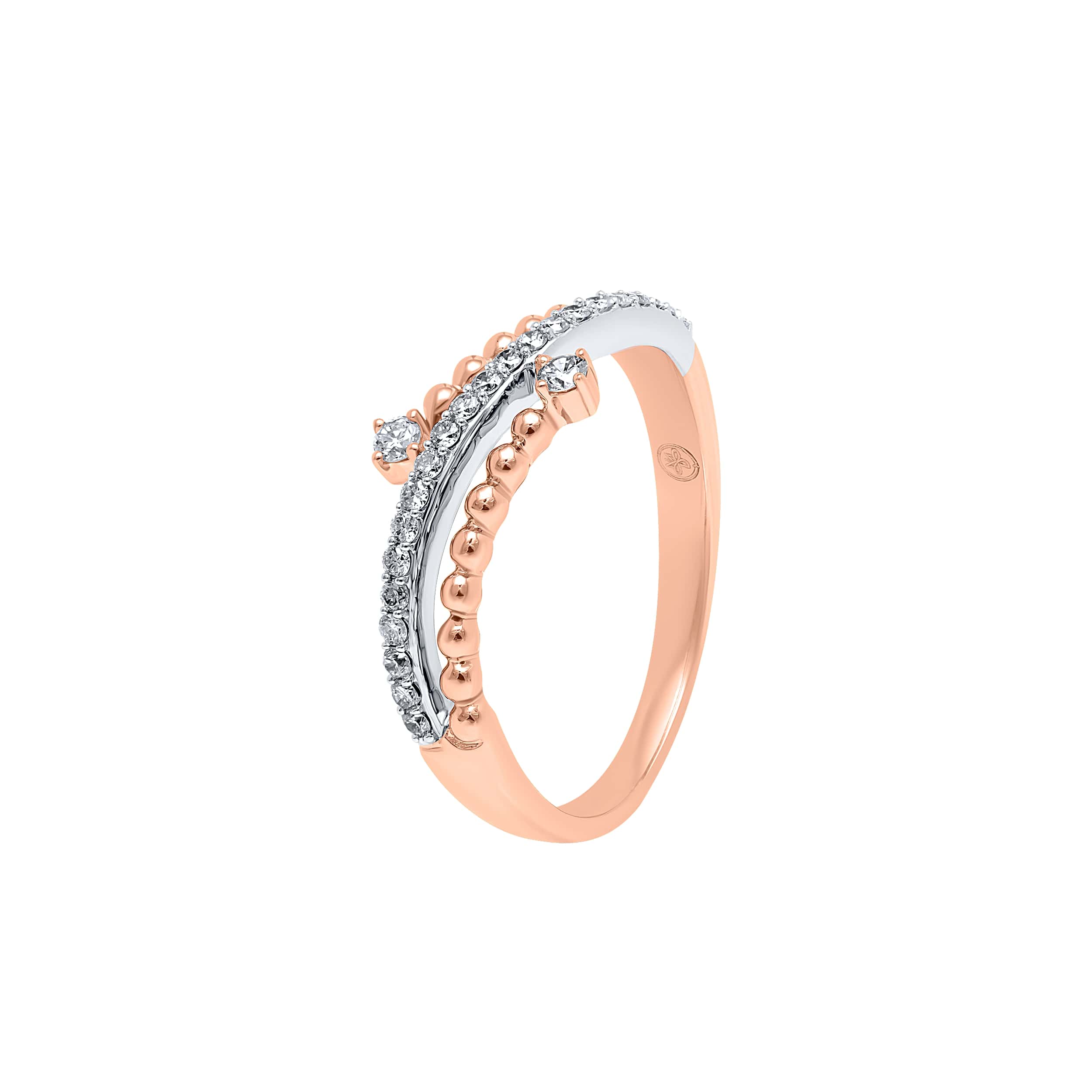 Exquisite Fusion 18K White Gold and Rose Gold Dia Ring