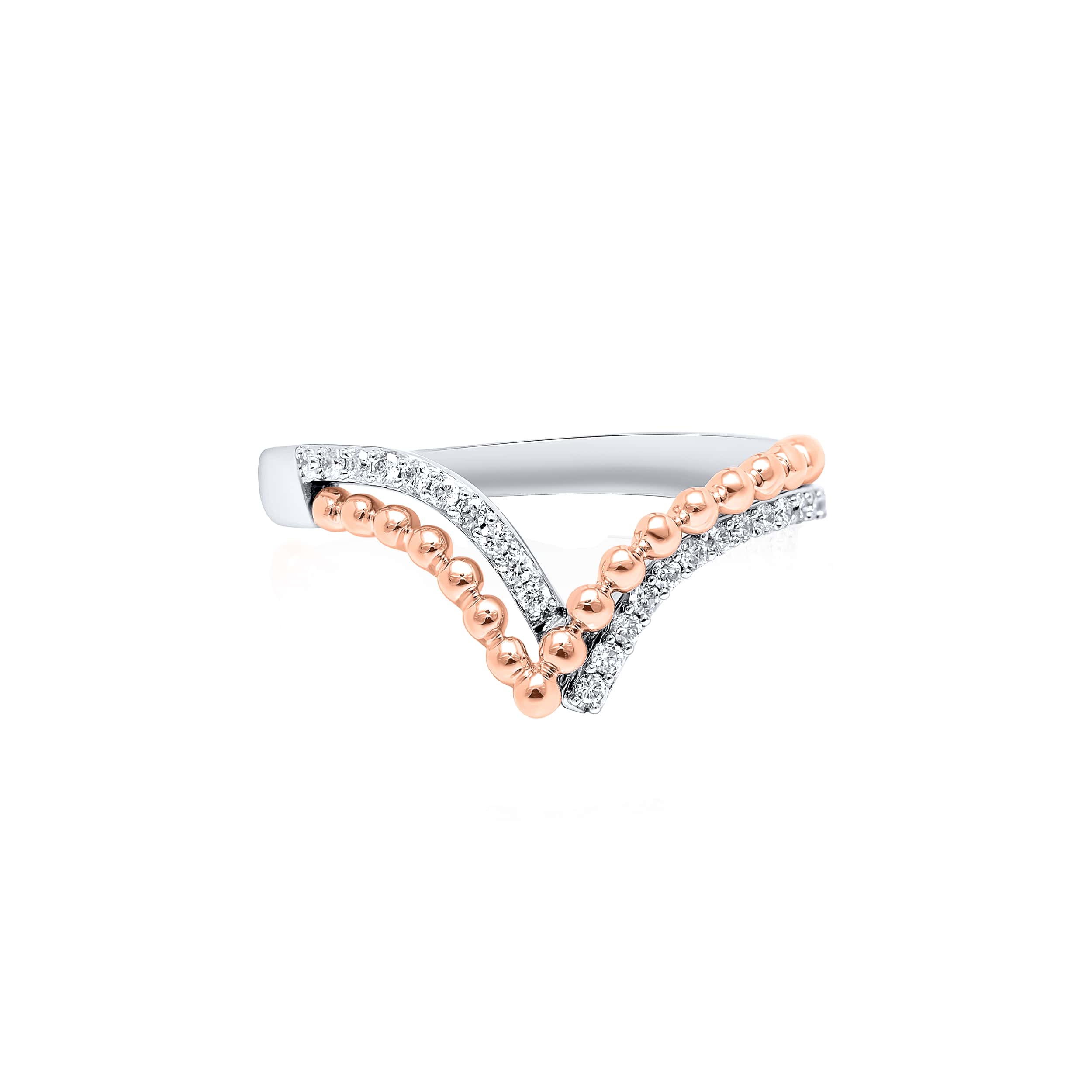 Timeless Luxury 18K White Gold and Rose Gold Dia Ring