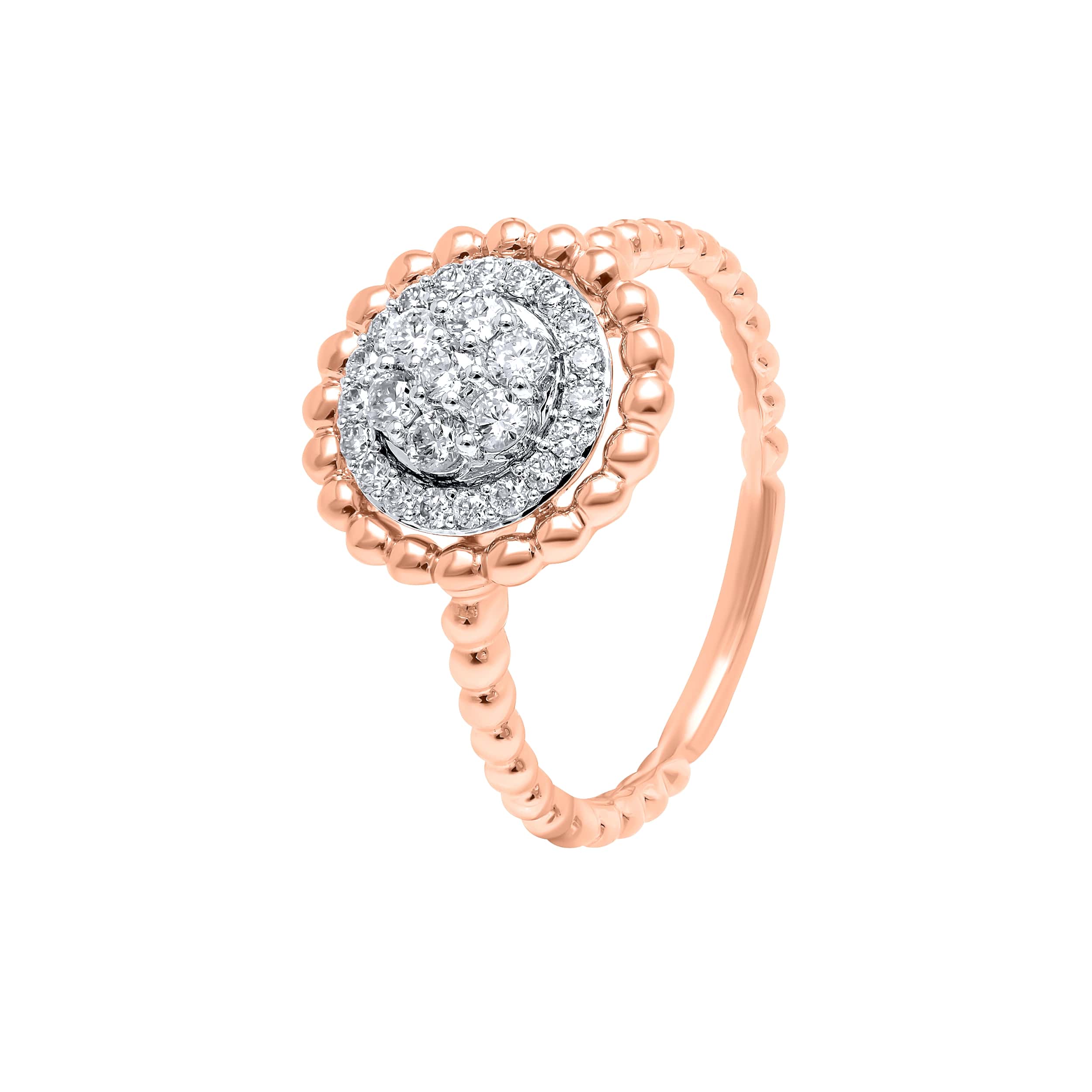 Opulent Allure 18K Rose Gold Dia Ring