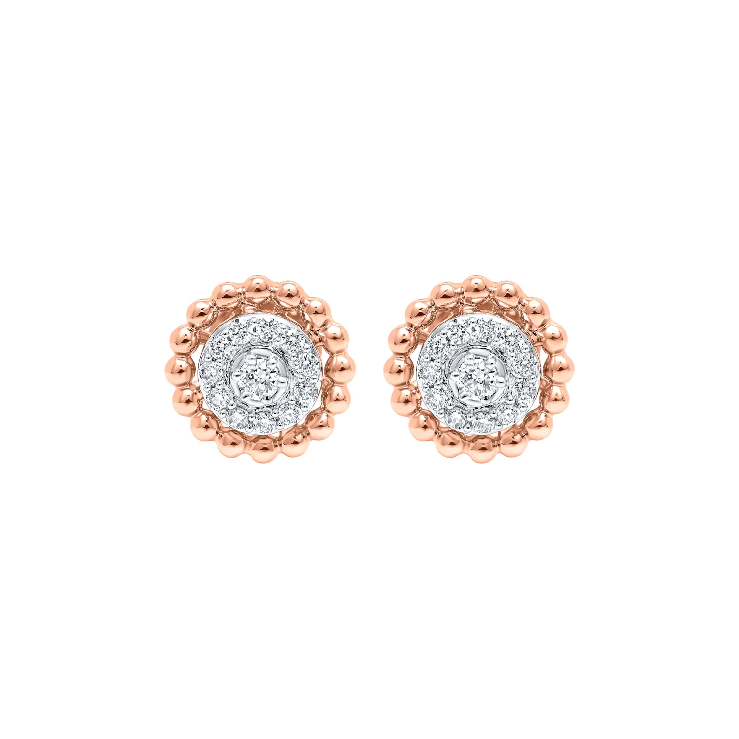 Sophisticated Charm 18K Rose Gold Dia Earring