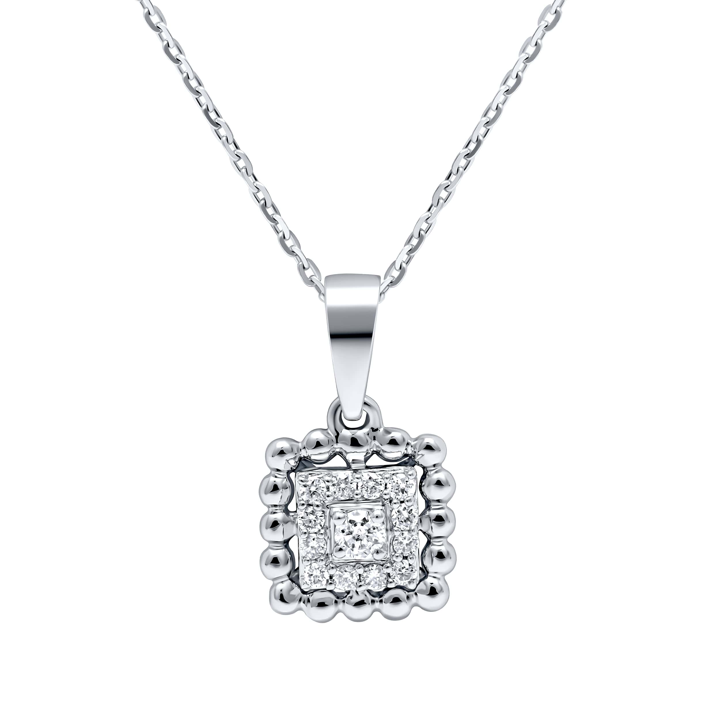 Elegant Refinement MONALISA 18K Diamond Pendant in White Gold