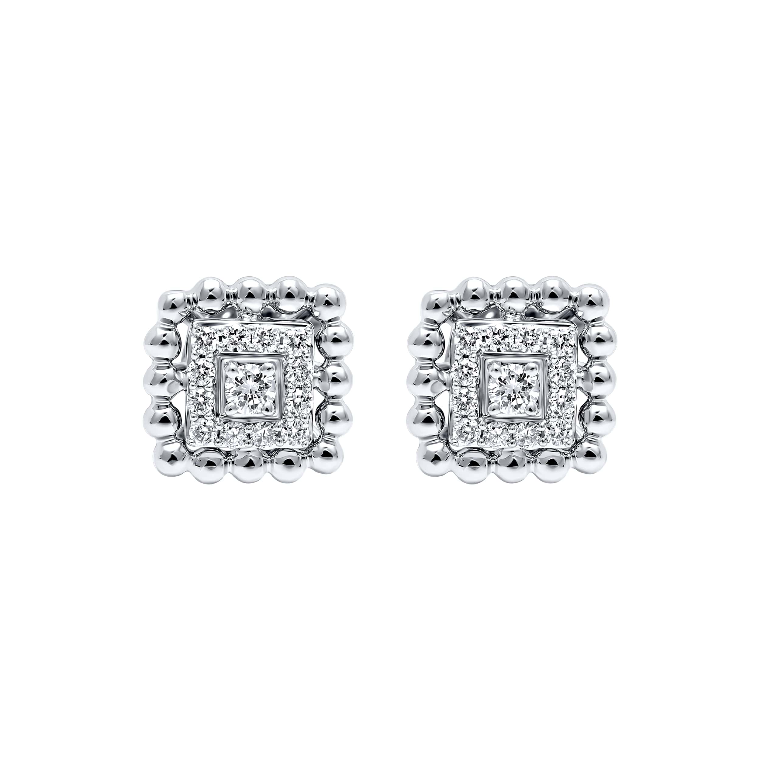 Sophisticated Beauty MONALISA 18K Diamond Earrings in White Gold