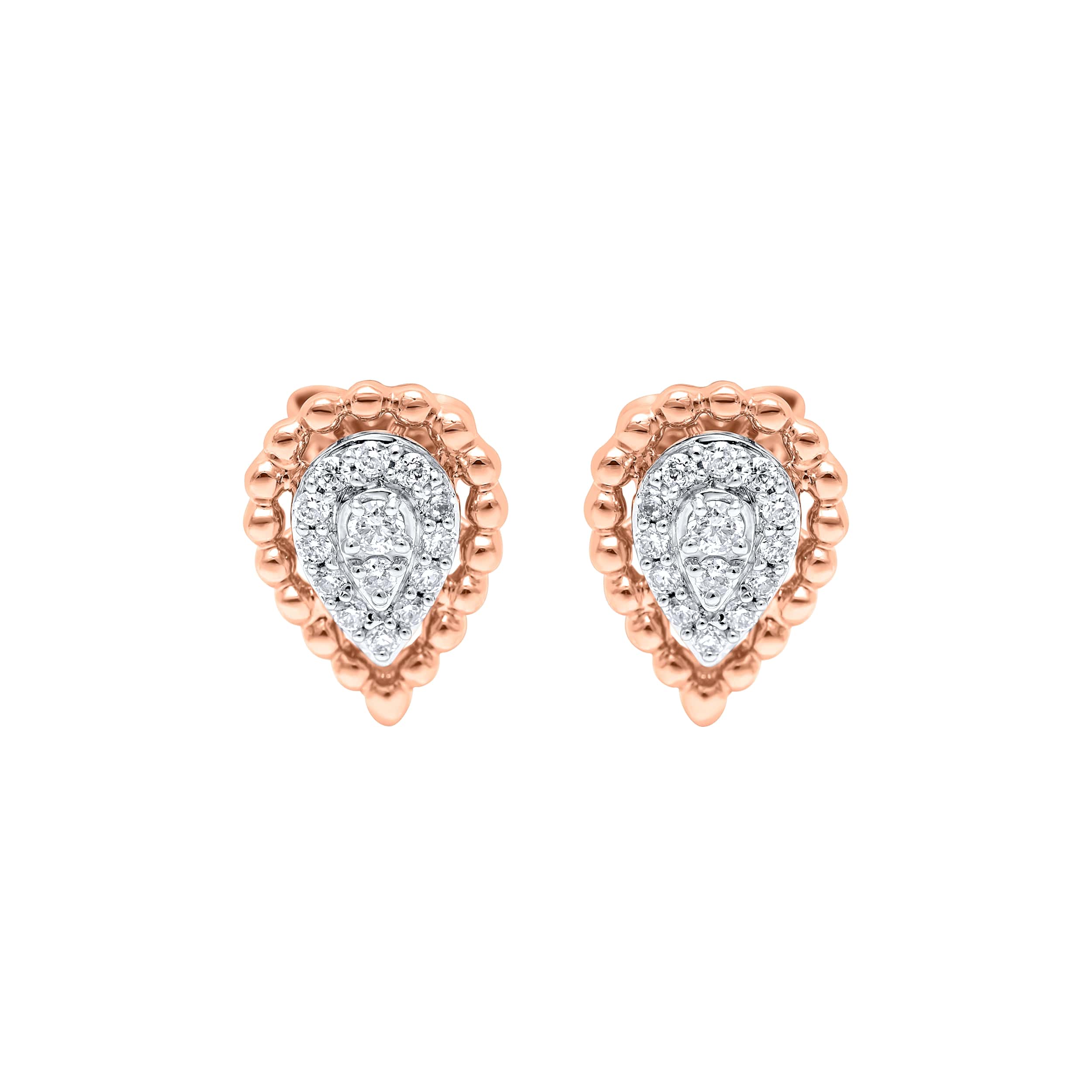 Elegant Charm 18K Rose Gold Dia Earring