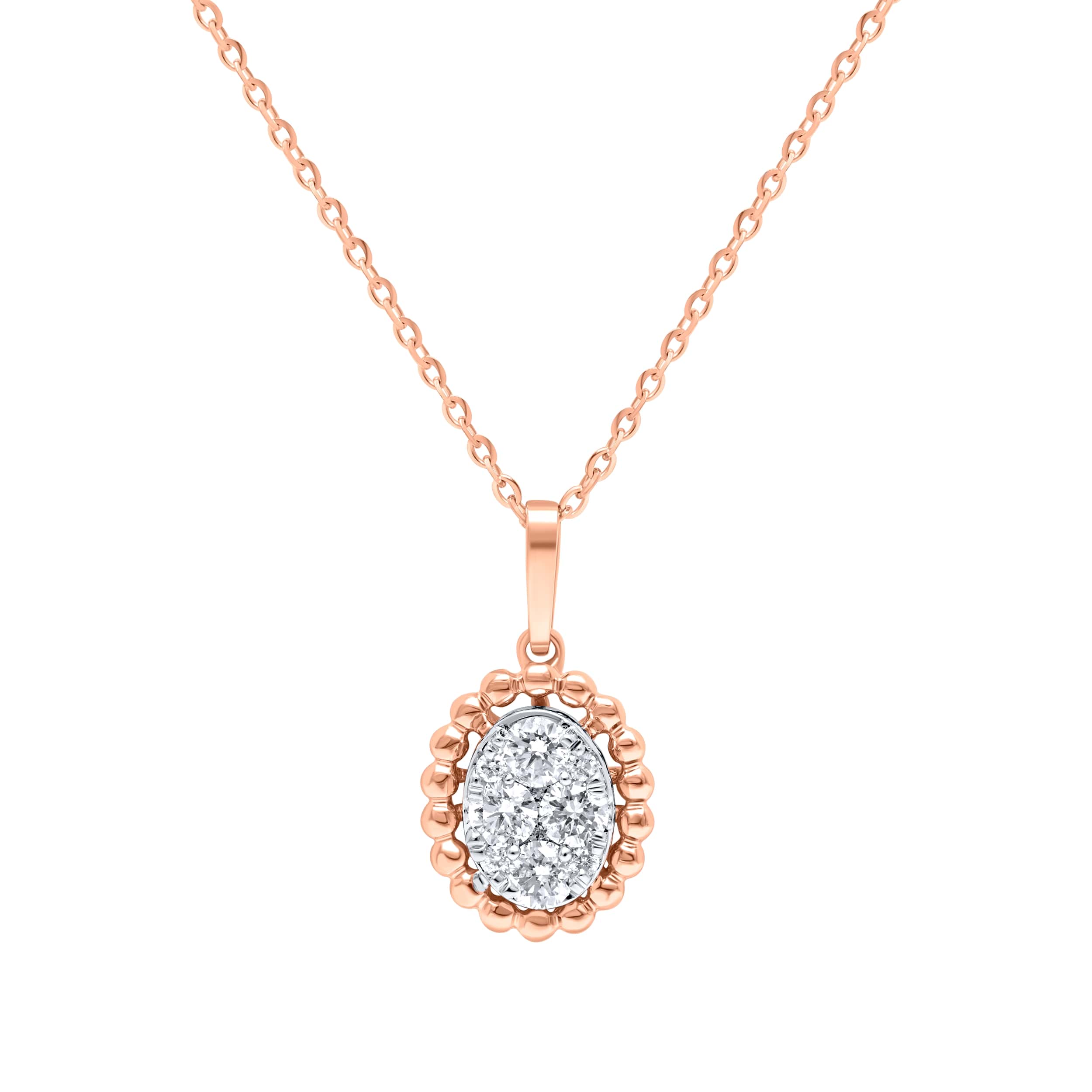 Classic Sophistication 18K Rose Gold Dia Pendant