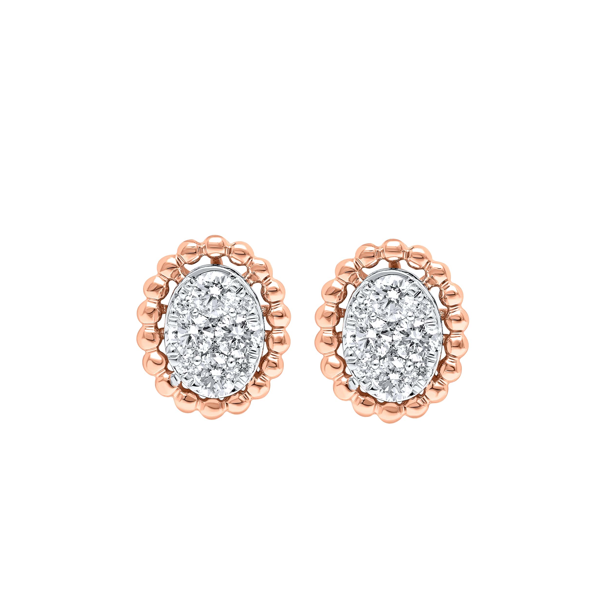 Refined Luxury 18K White Gold and Rose Gold Dia Earring