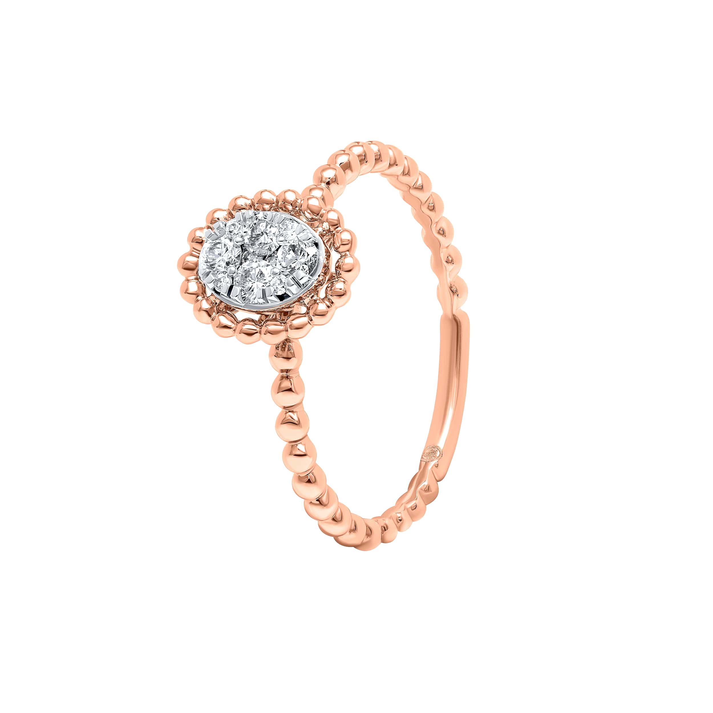 Opulent Grace 18K White Gold and Rose Gold Dia Ring