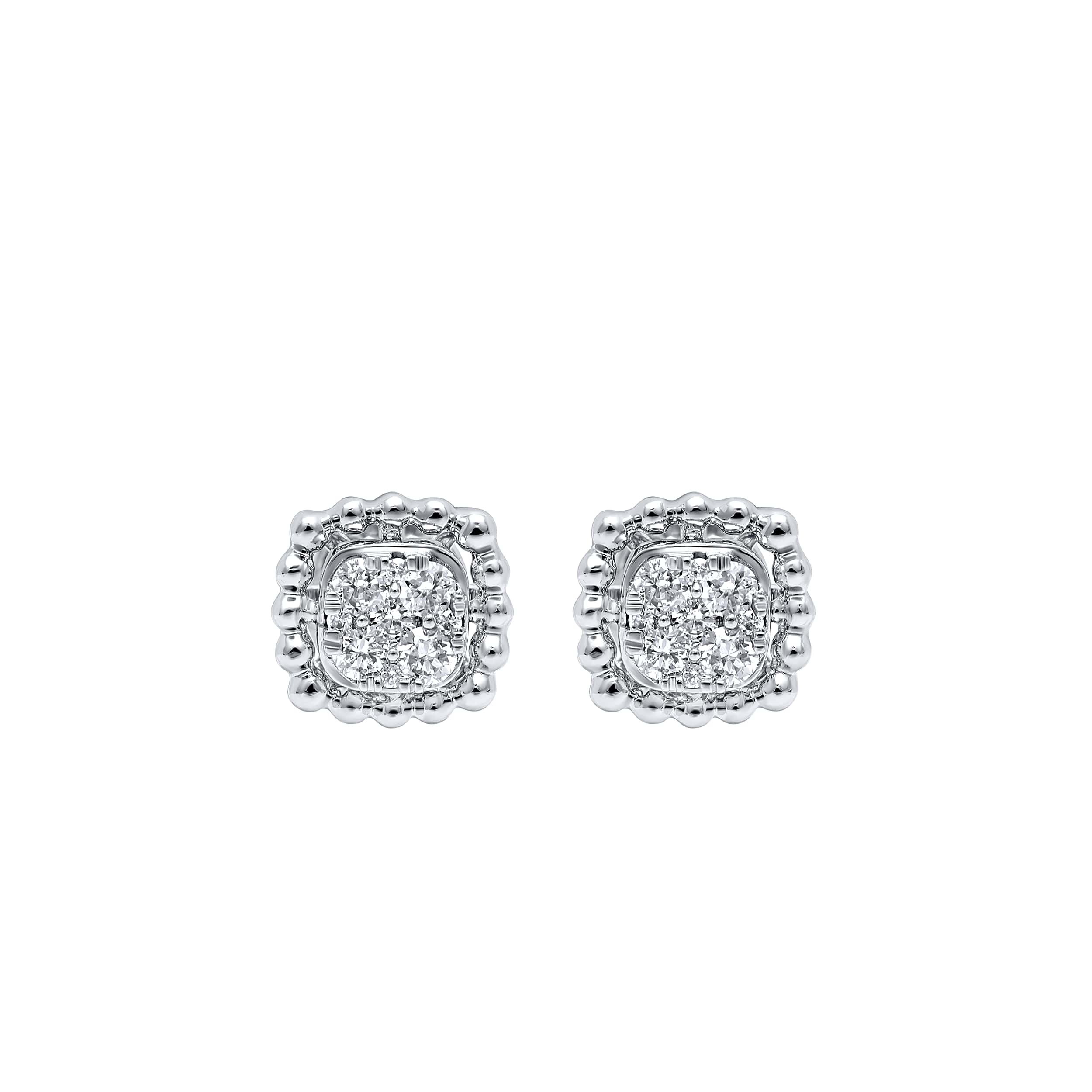 Understated Luxury MONALISA 18K Diamond Earrings in White Gold