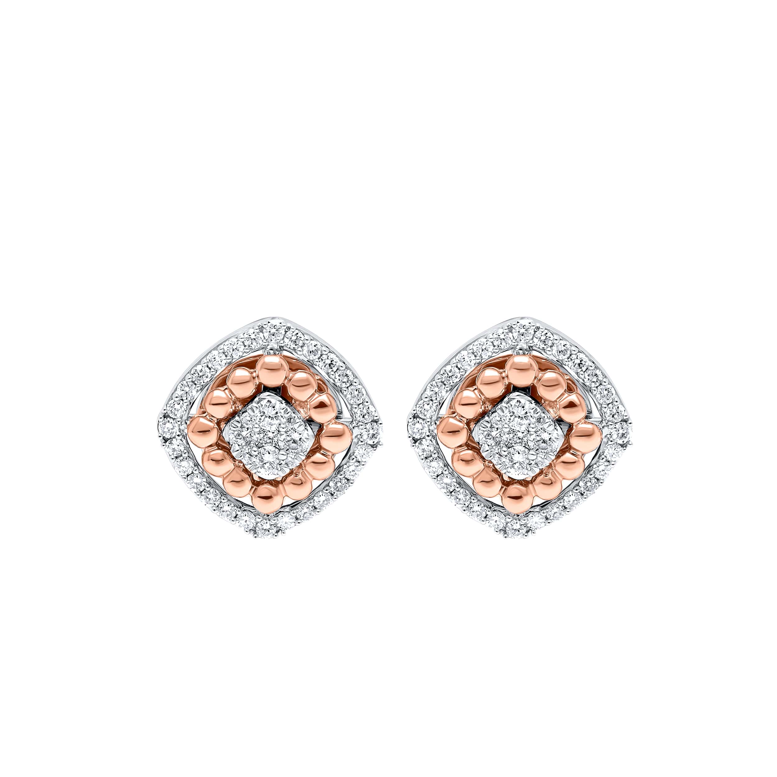Sublime Opulence MONALISA 18K Diamond Earrings in White and Rose Gold