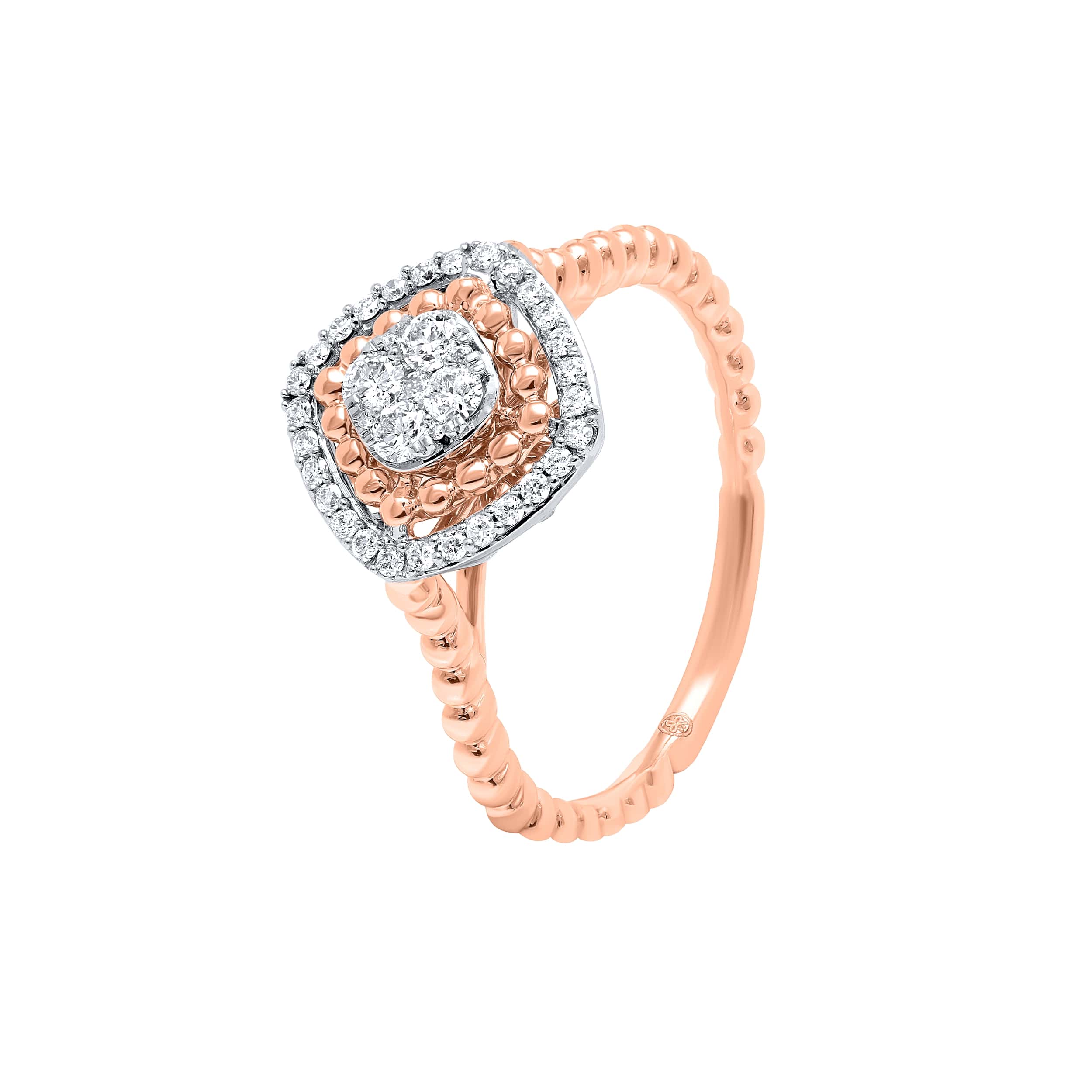 Exquisite Elegance MONALISA 18K Diamond Ring in White and Rose Gold