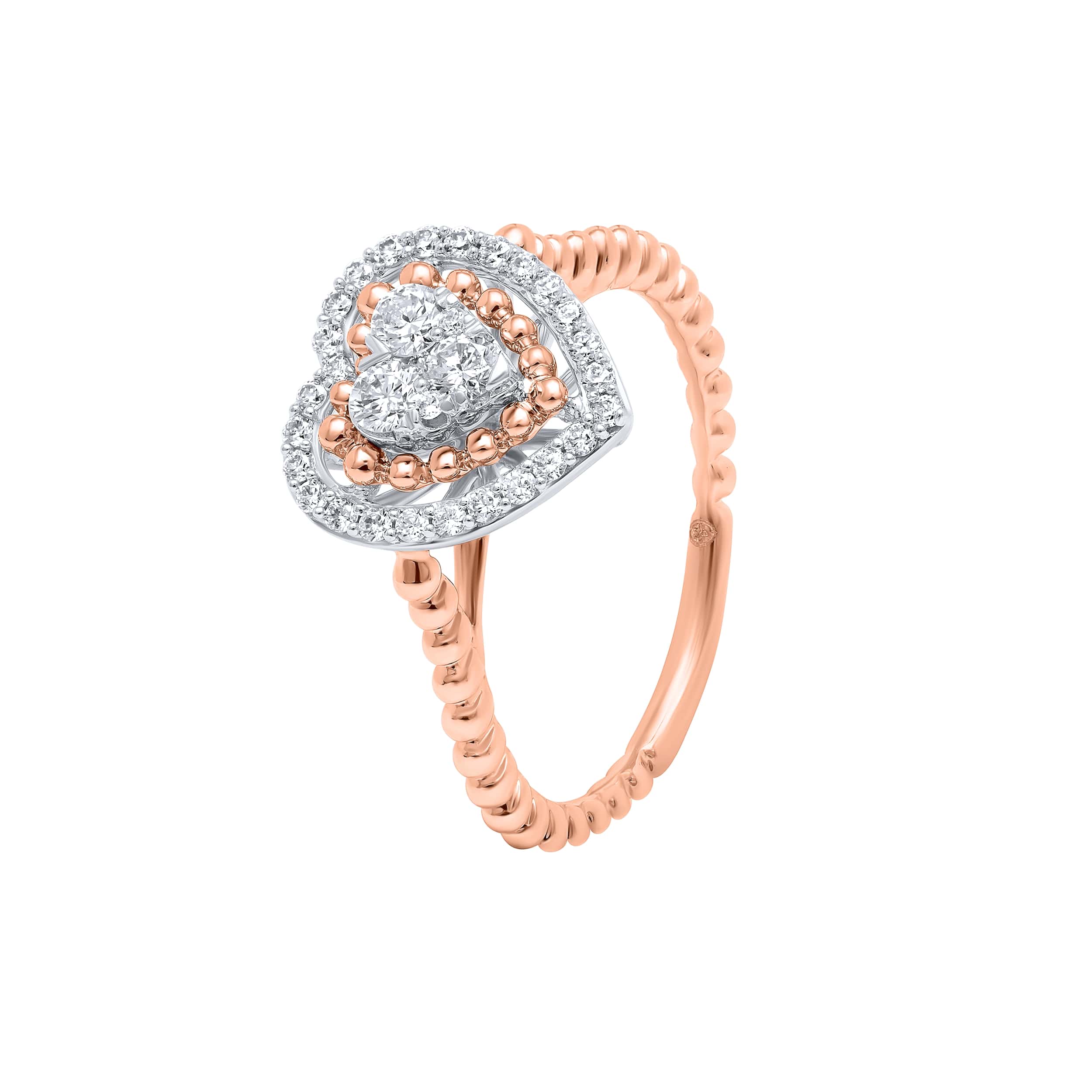 Refined Luxury 18K White Gold and Rose Gold Dia Ring