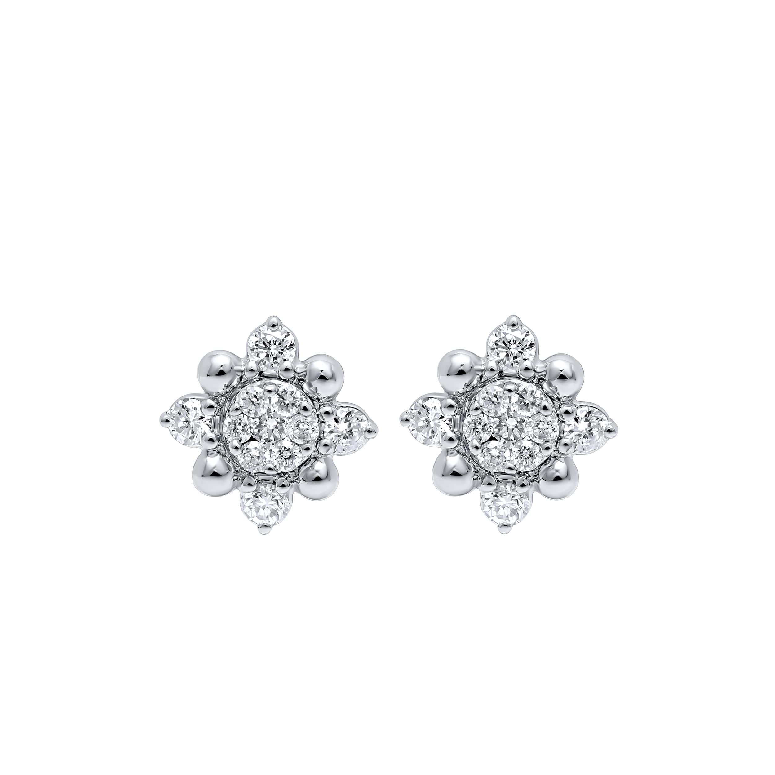 Classic Charm 18K White Gold Dia Earring