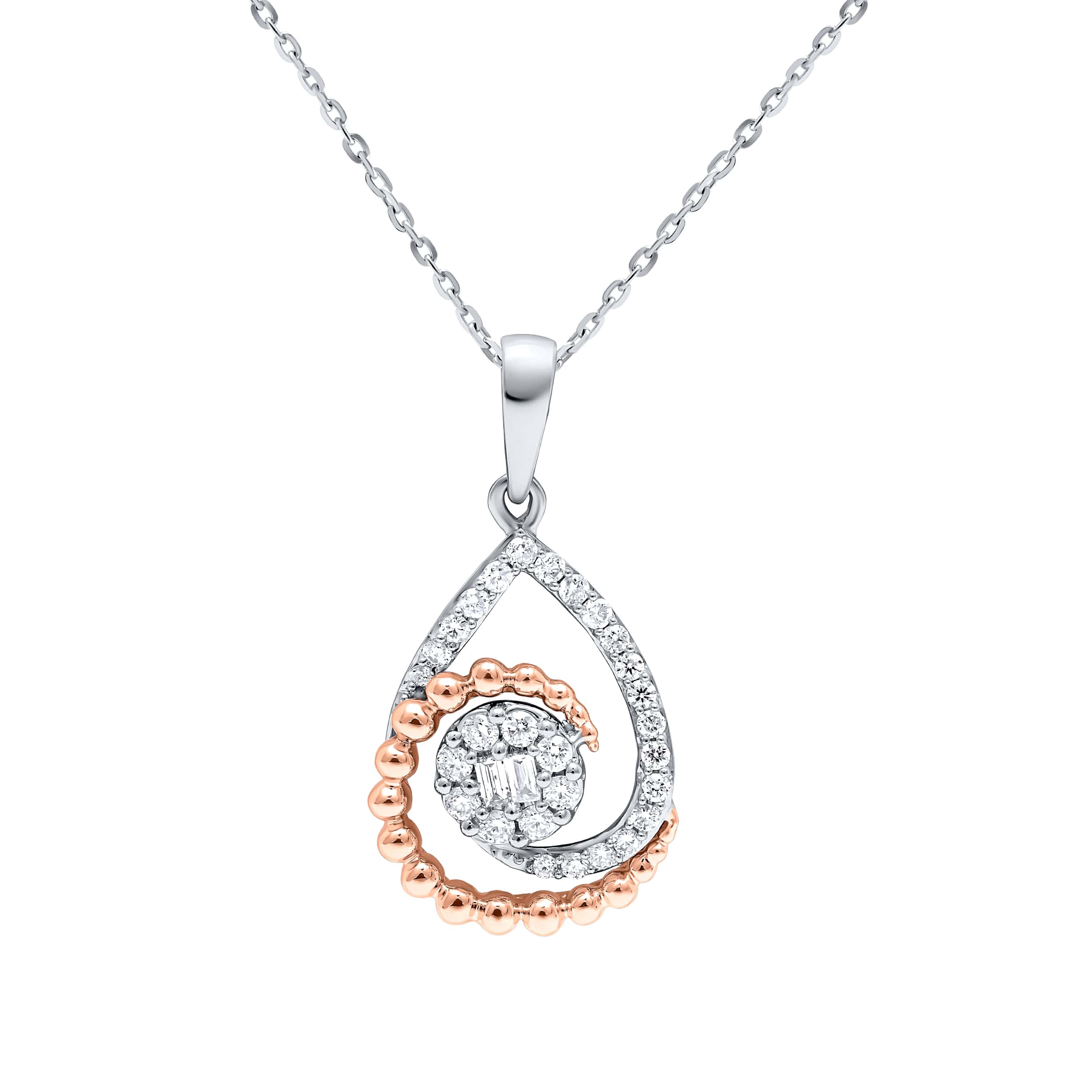 Refined Luxury MONALISA 18K Diamond Pendant in White and Rose Gold