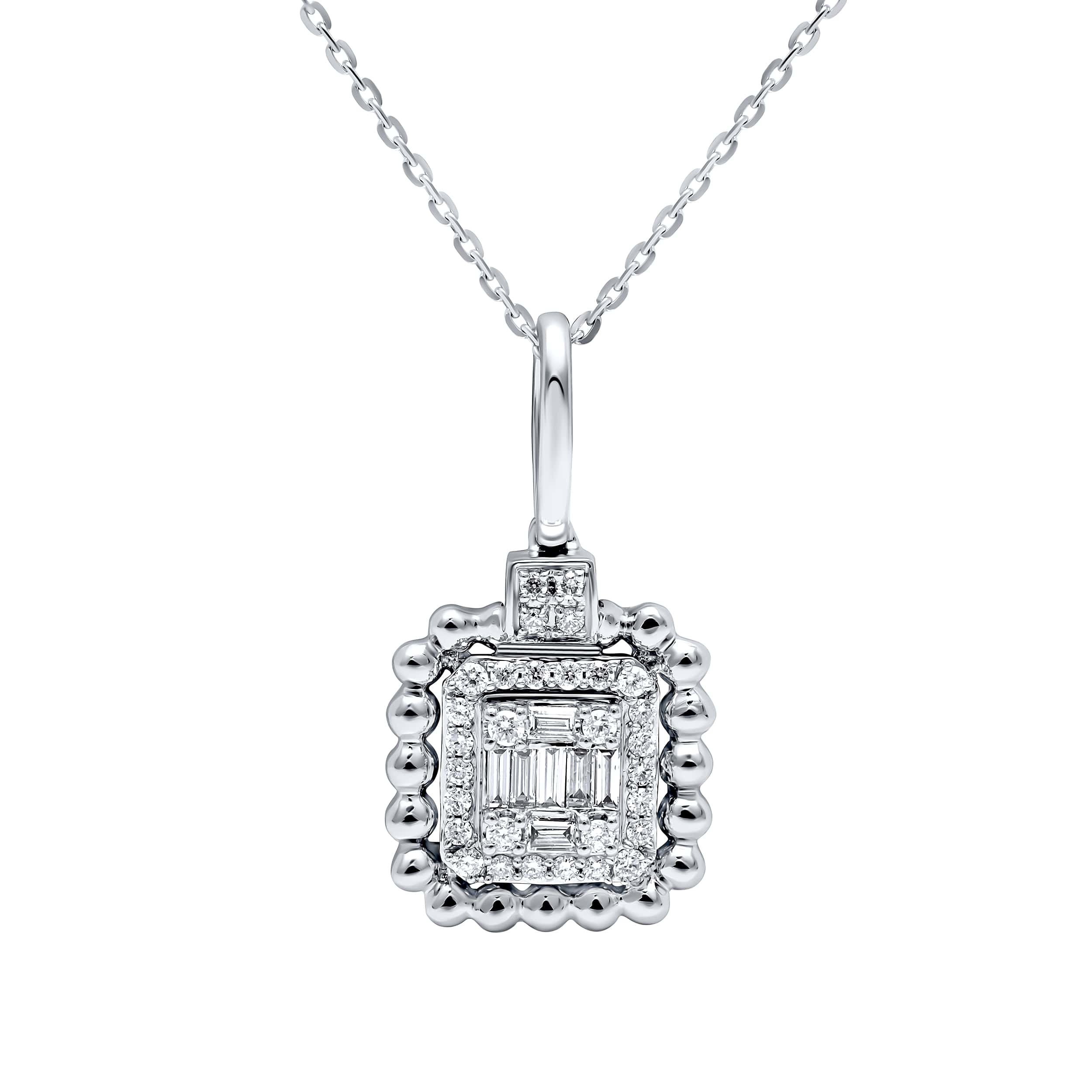 Luxurious MONALISA 18K Diamond Pendant in White Gold