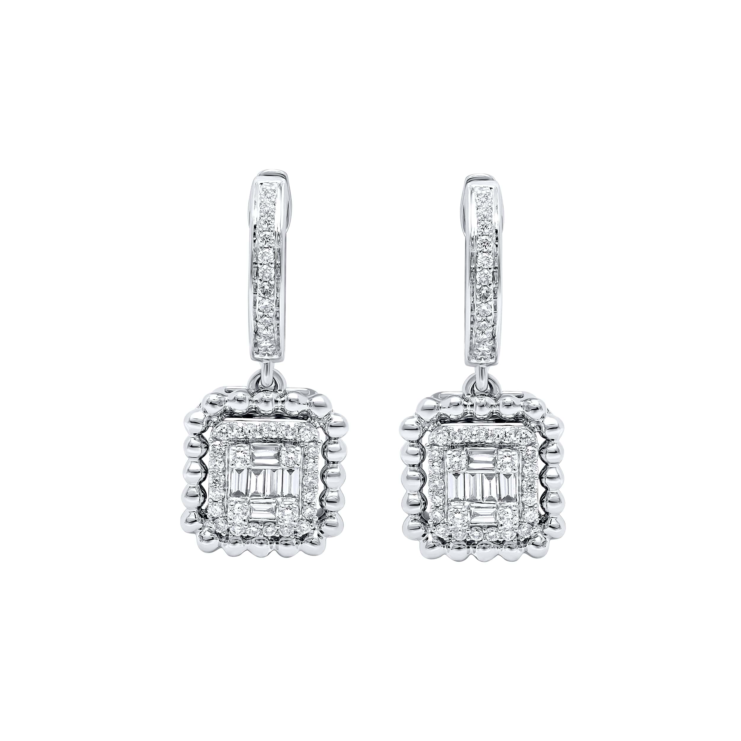 Sophisticated Luxury 18K White Gold Dia Earring