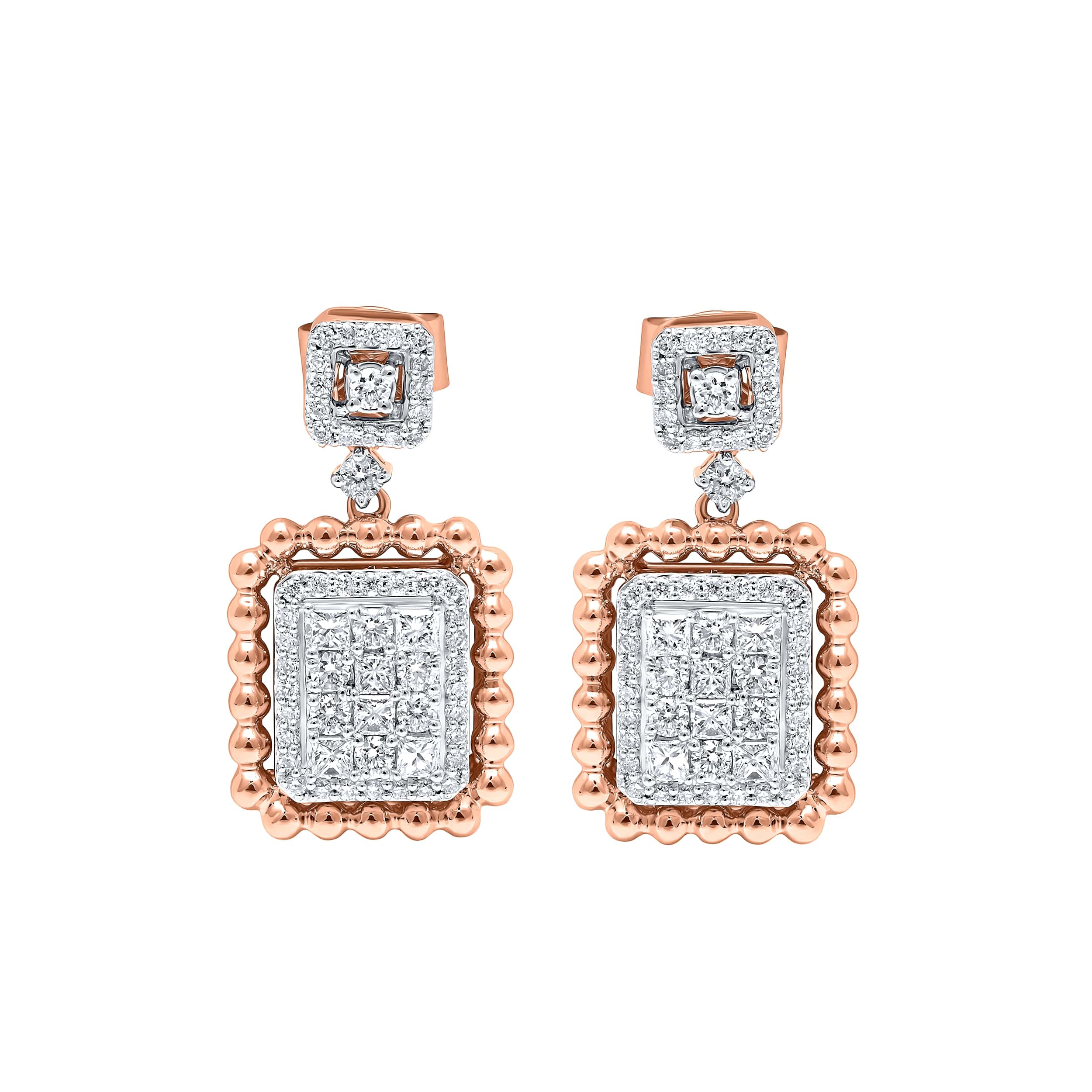 Luxury 18K Diamond Earrings in Rose Gold