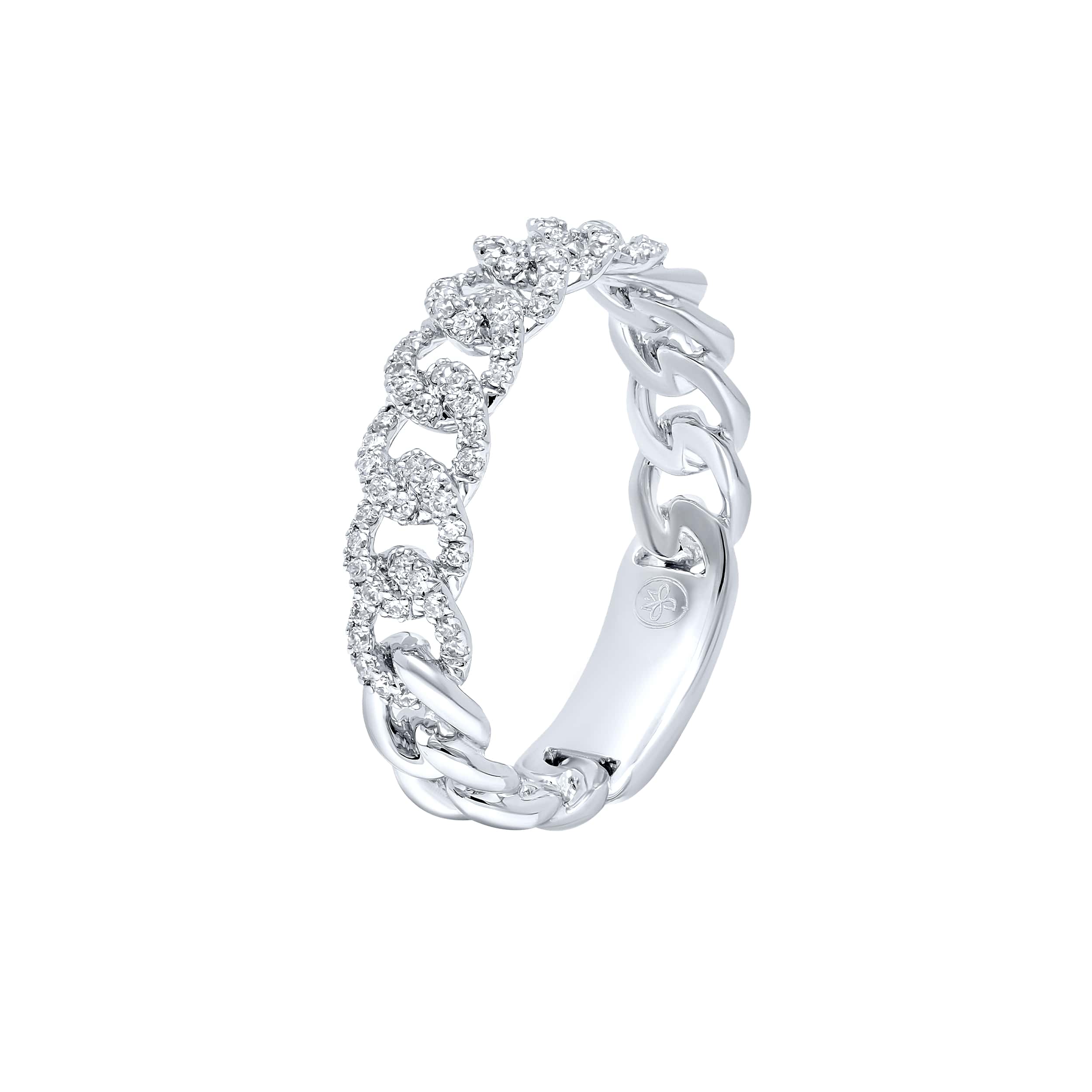 Luxury CUBIN 18K Diamond Ring in White Gold