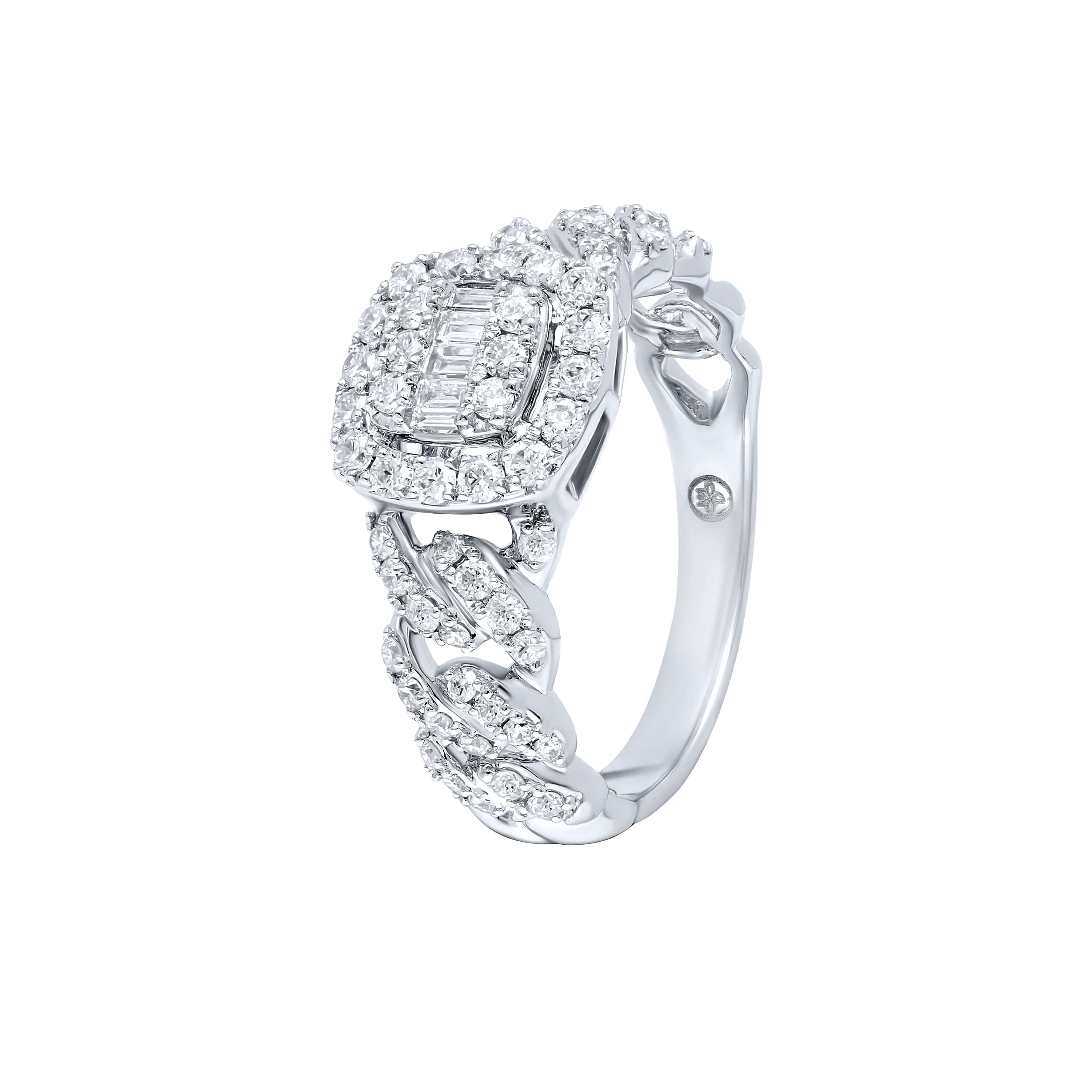 Opulent Mark CUBIN 18K Diamond Ring in White Gold