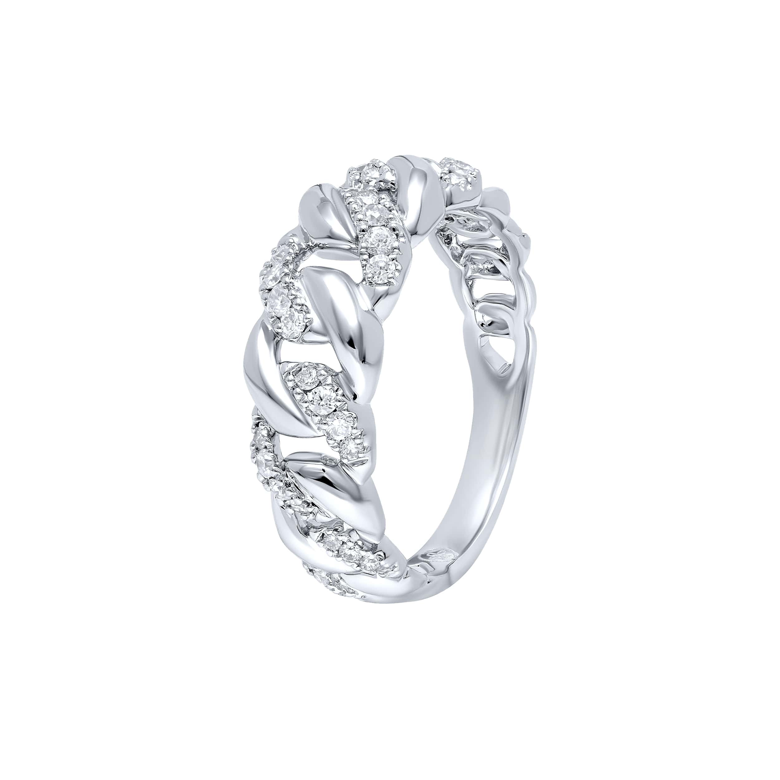 Elegance CUBIN 18K Diamond Ring in White Gold