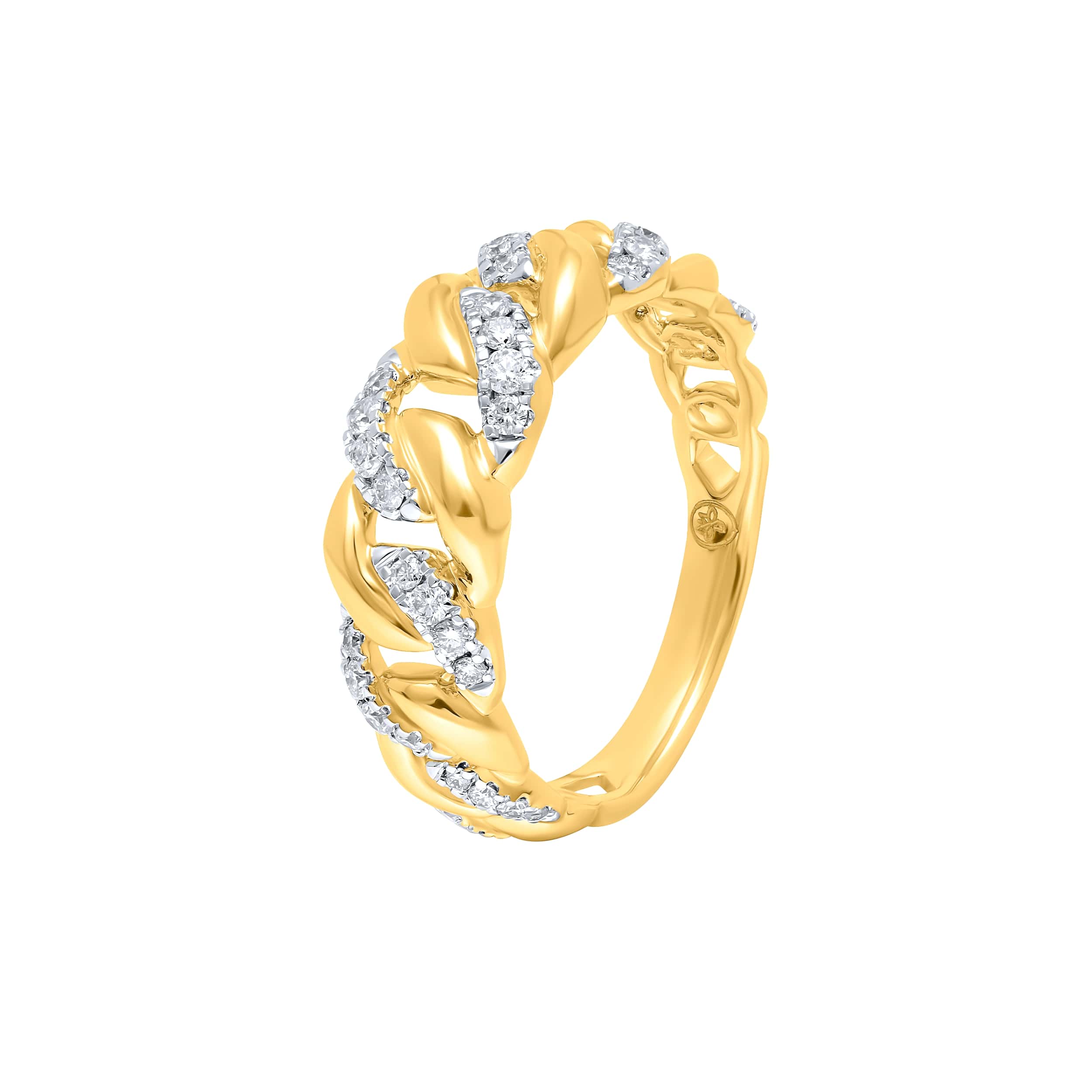 Refined CUBIN 18K Diamond Ring in Yellow Gold