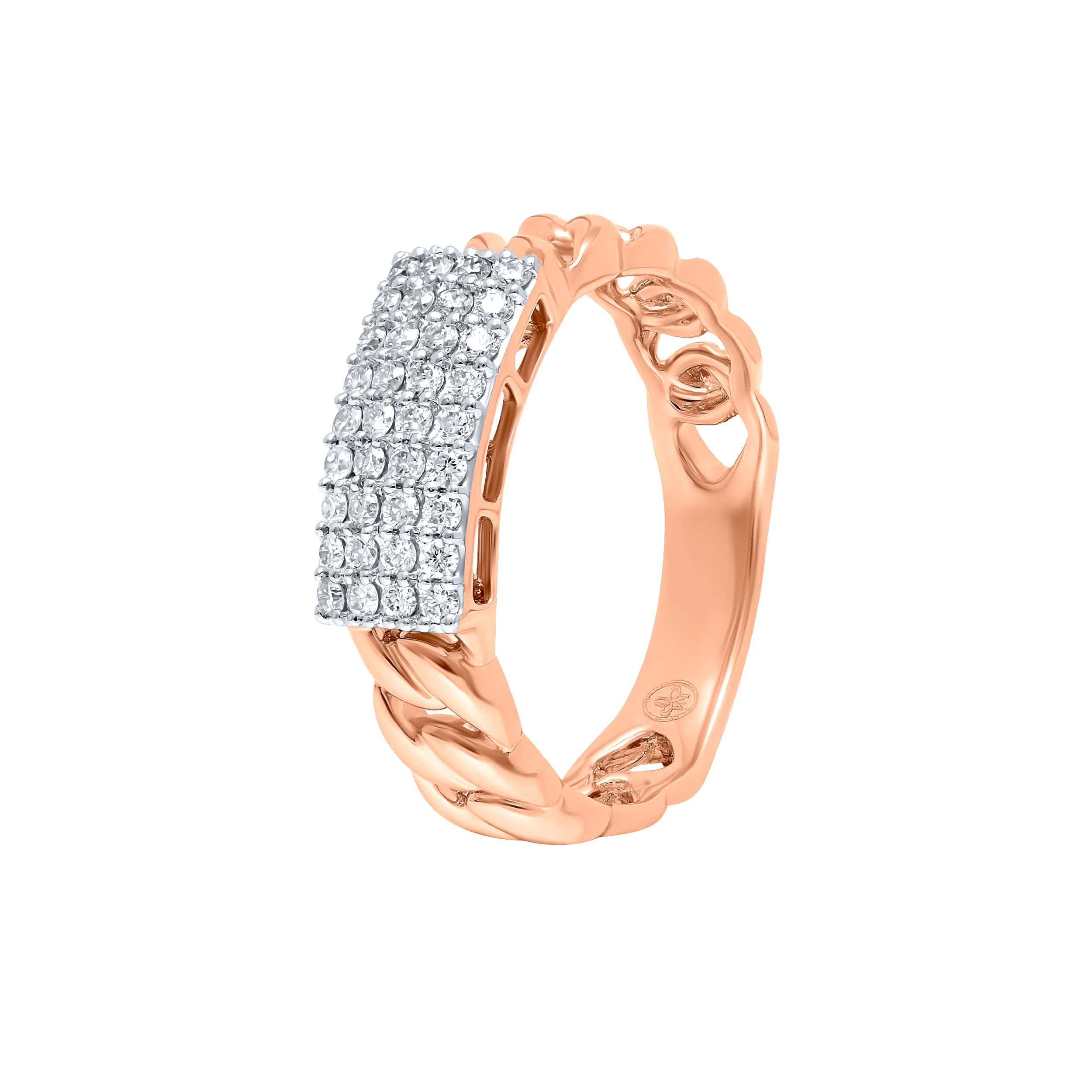 Luxurious Essence CUBIN 18K Diamond Ring in Rose Gold