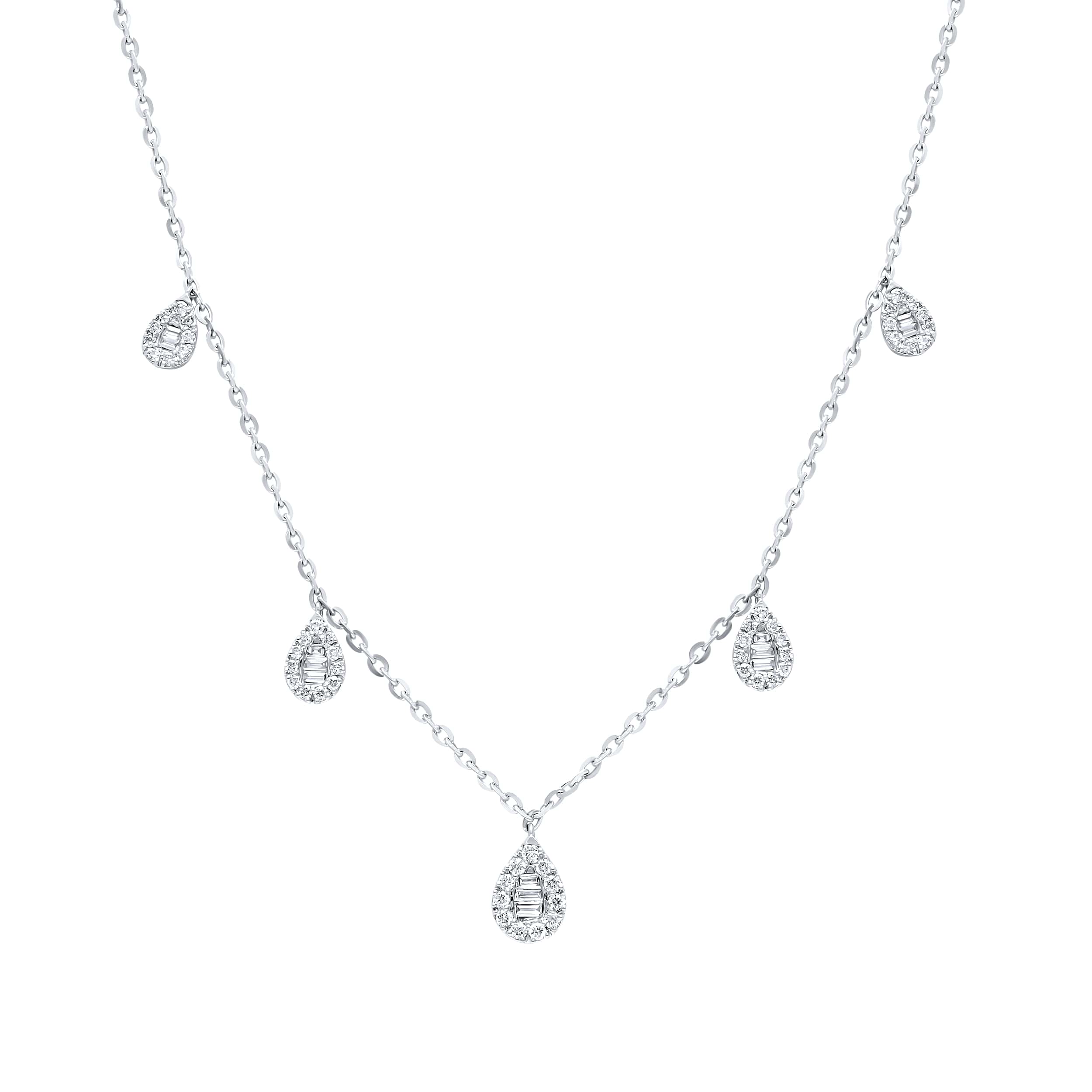 Opulent Design 18K White Gold Dia Necklace