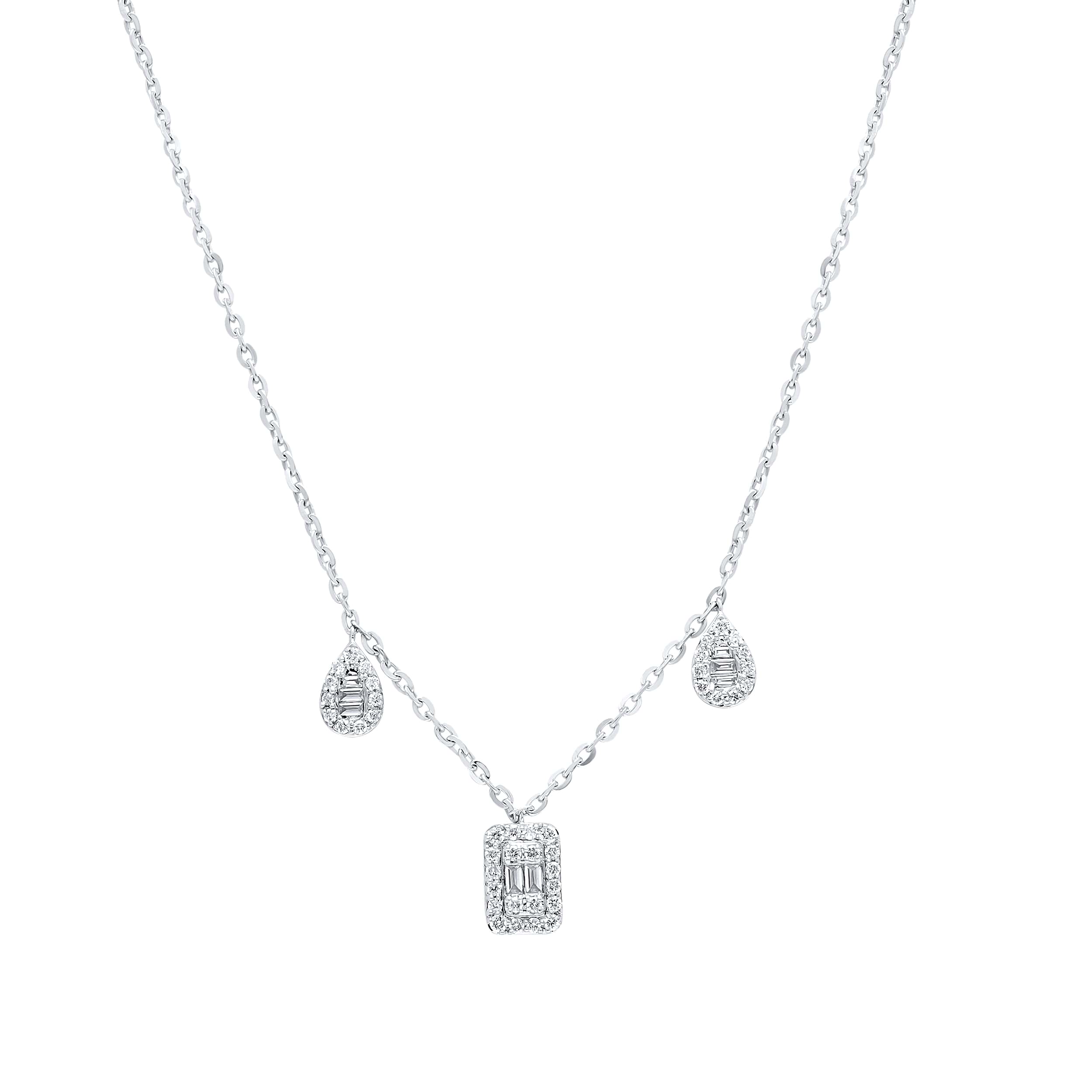 Classic Luxury 18K White Gold Dia Necklace