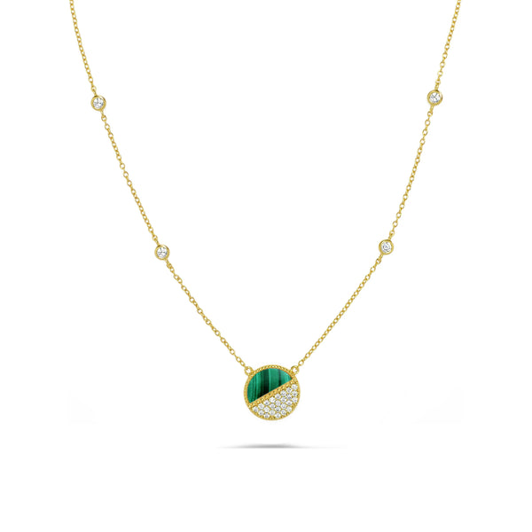 A Modern-day Heirloom Silver 925 Zircon Necklace with Mother pearl stone high quality