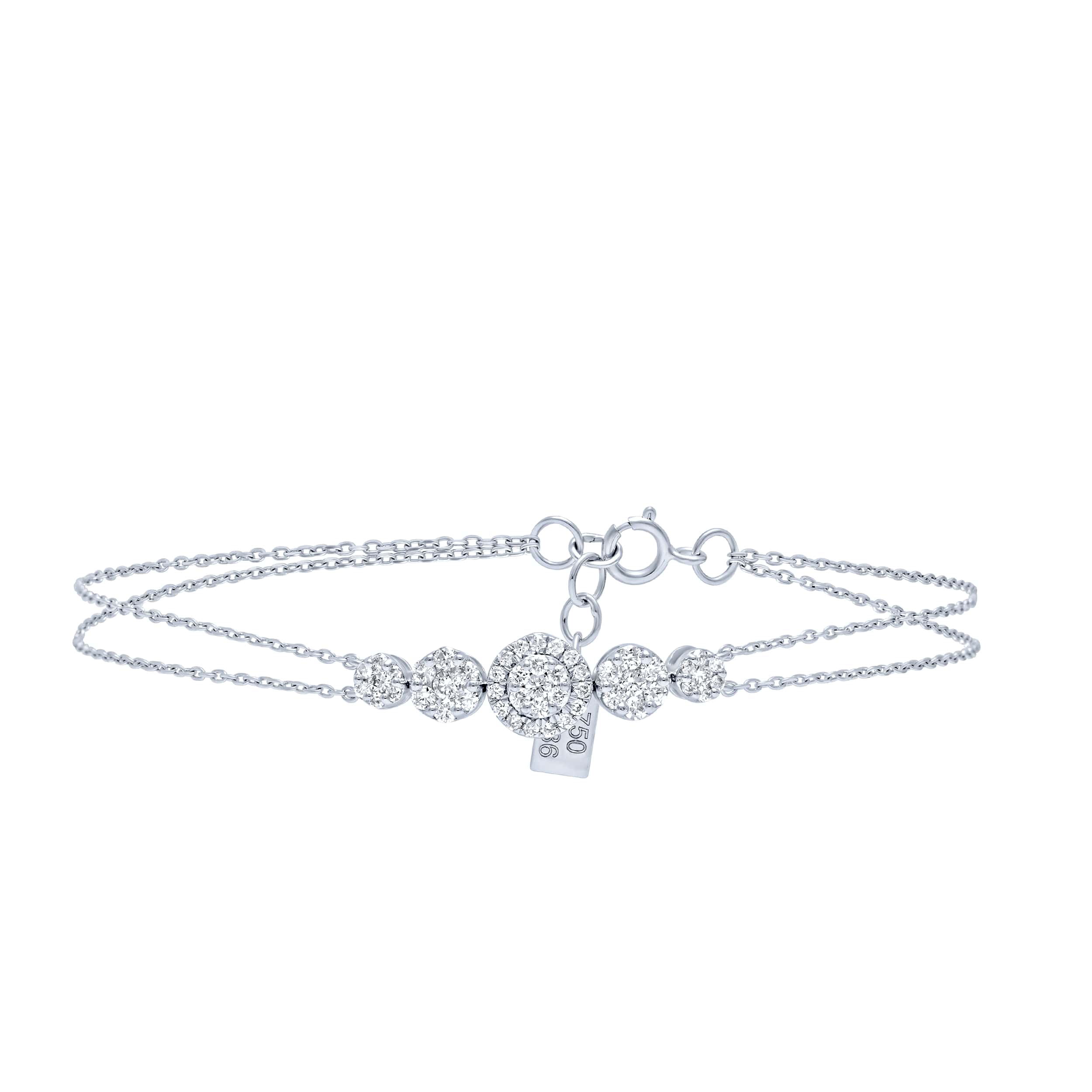 Sophisticated 18K Diamond Bracelet "Dolce Mondo" in white gold