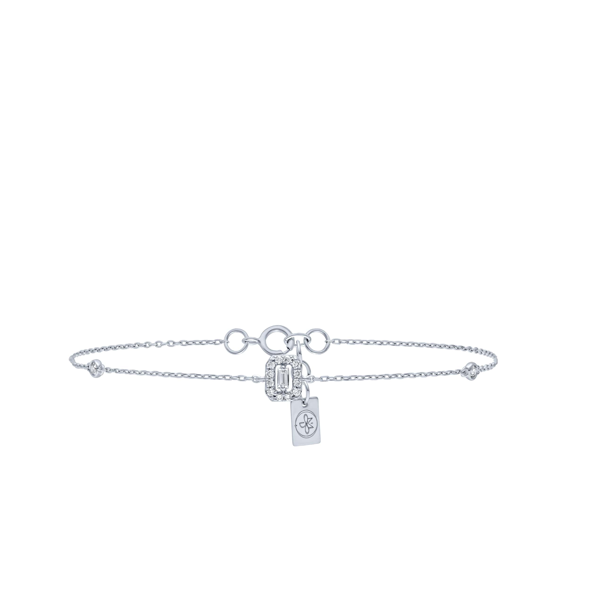 Refined 18K Diamond Bracelet "Dolce Mondo" in white gold