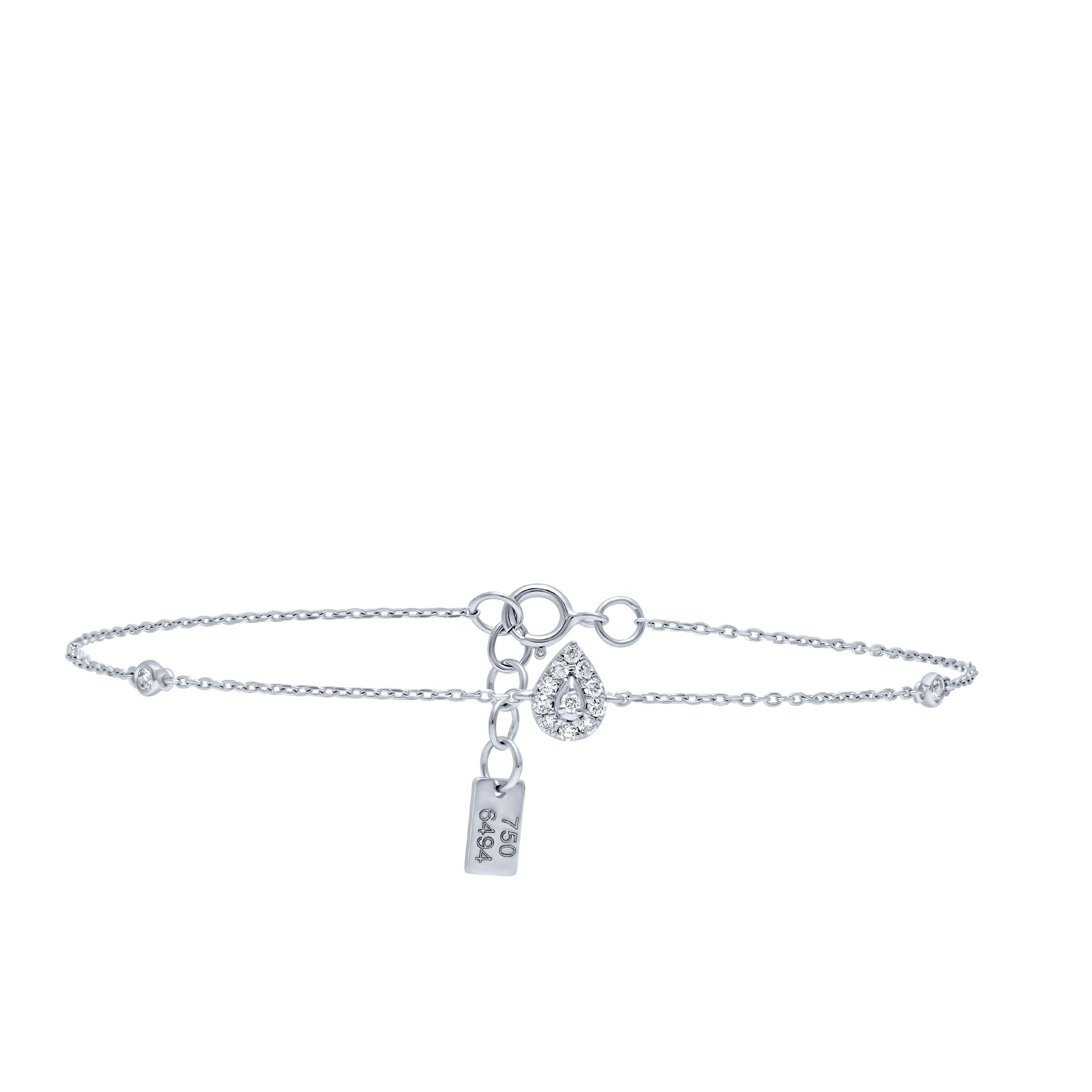 Timeless Charm 18K Diamond Bracelet "Dolce Mondo" in white gold with radiant diamonds