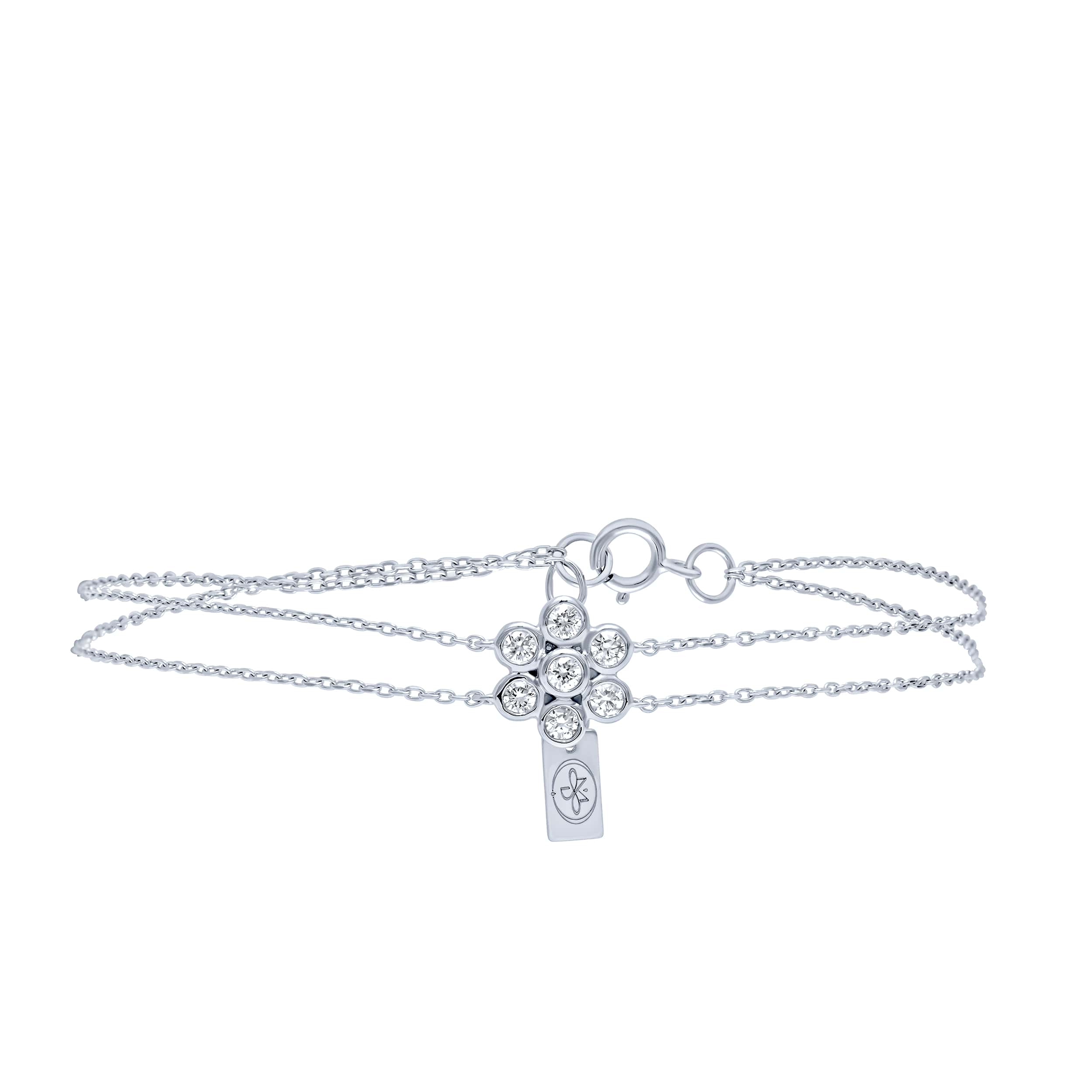 Classic 18K Diamond Bracelet "Dolce Mondo" in white gold
