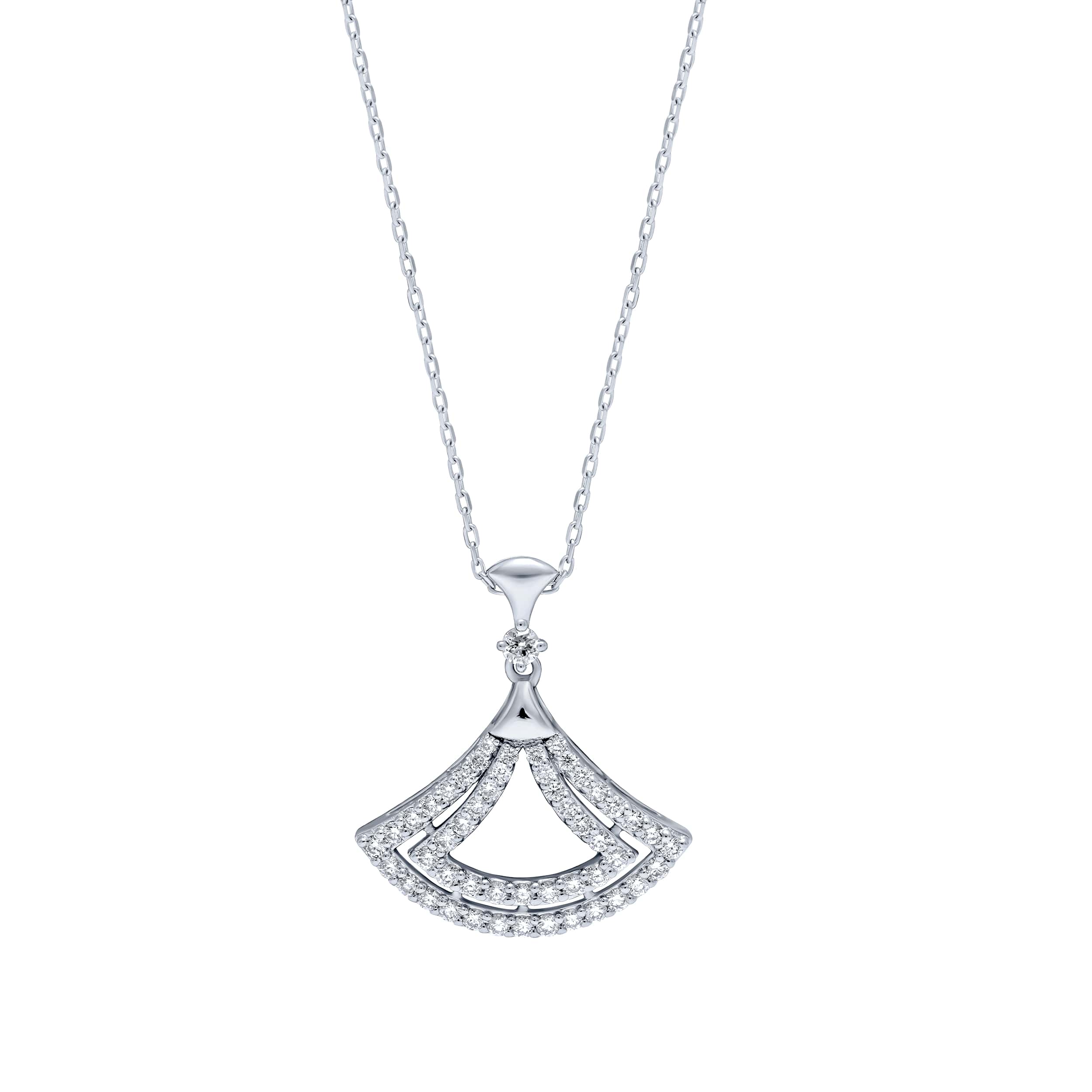 Radiant 18K Diamond Necklace in White Gold