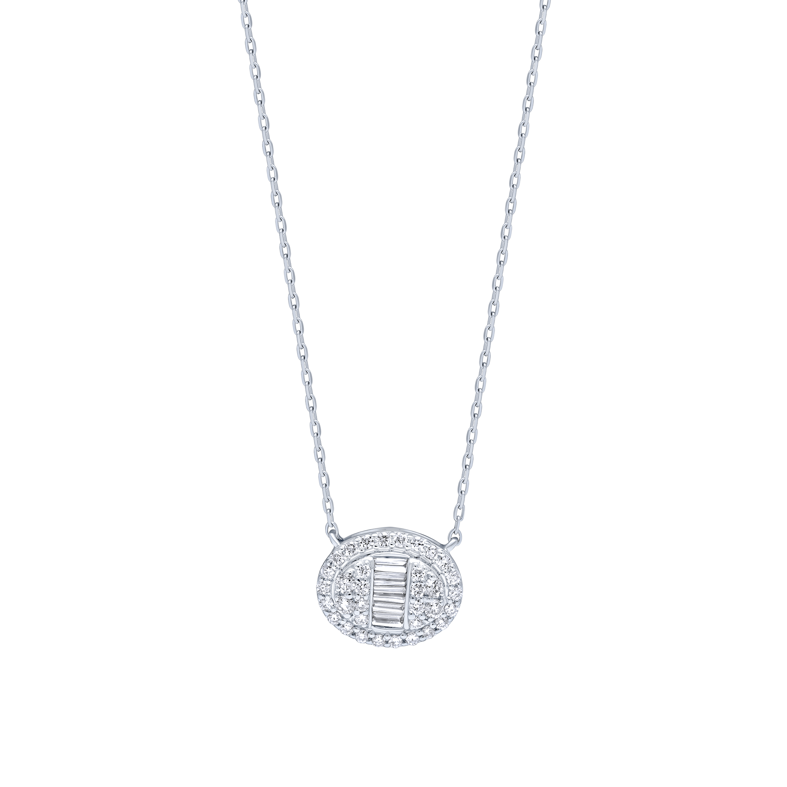 )Dazzling 18K Diamond necklace  in White Gold