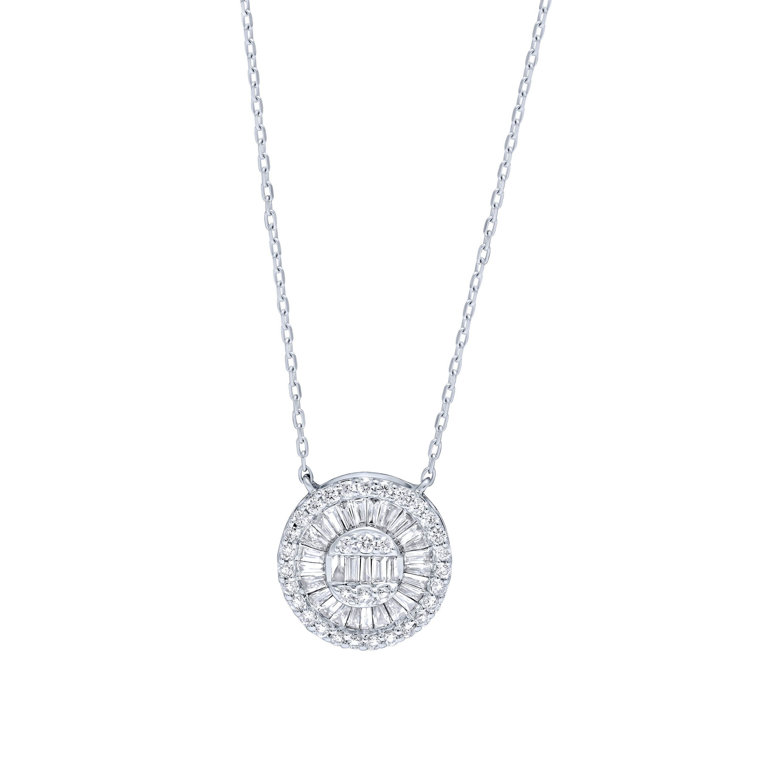 Brilliant 18K Diamond Pendant in White Gold