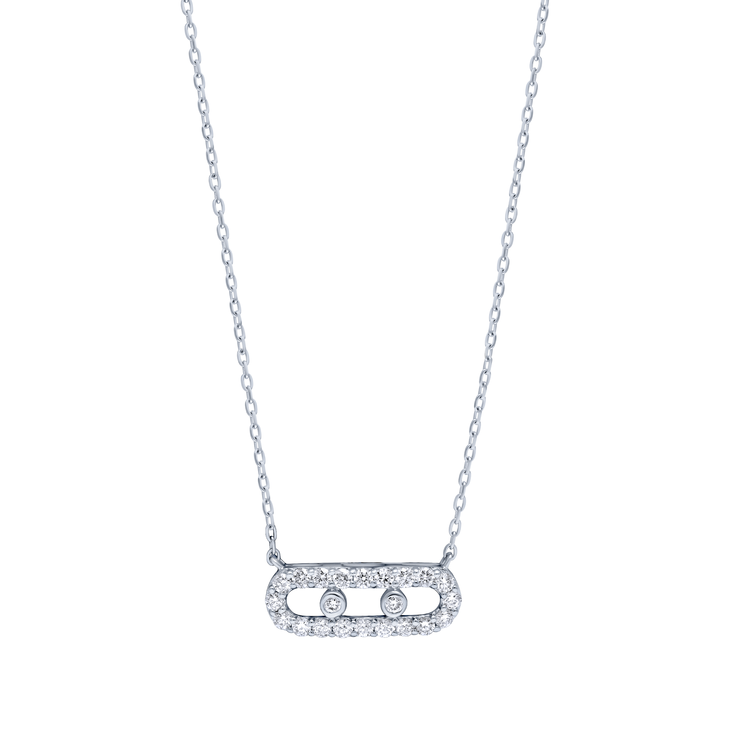 Shimmering 18K Diamond Pendant in White Gold