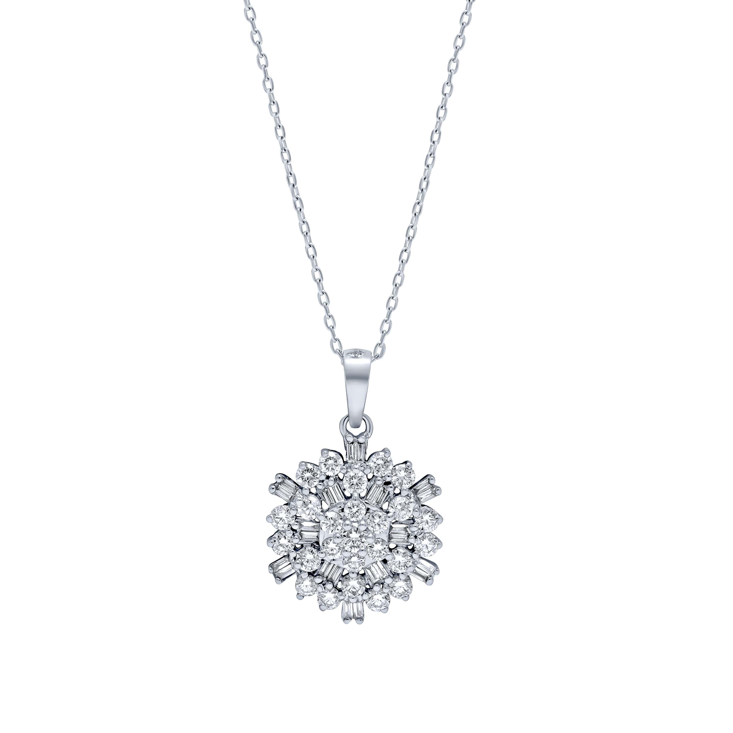 Brilliant 18K Diamond Pendant in White Gold