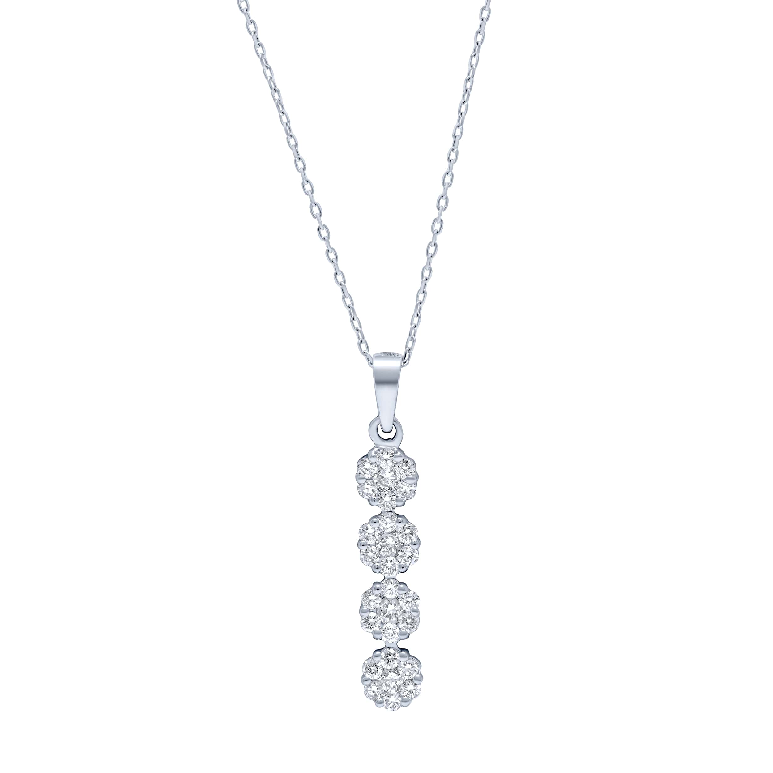 Dazzling 18K Diamond Pendant in White Gold